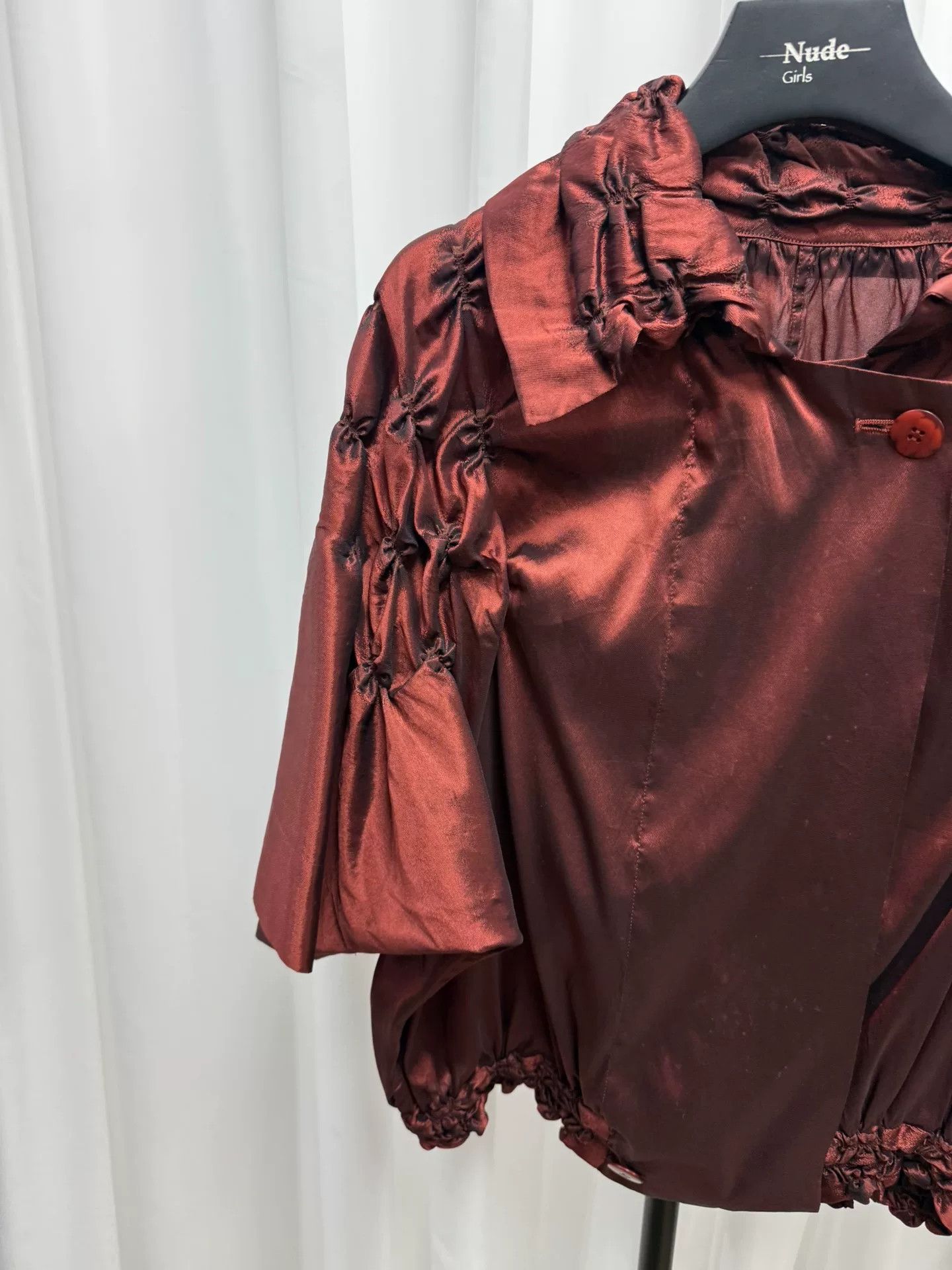 Issey Miyake Issey Miyake Metallic Nylon Short Sleeve Jacket Size S / US 4 / IT 40 - 2 Thumbnail