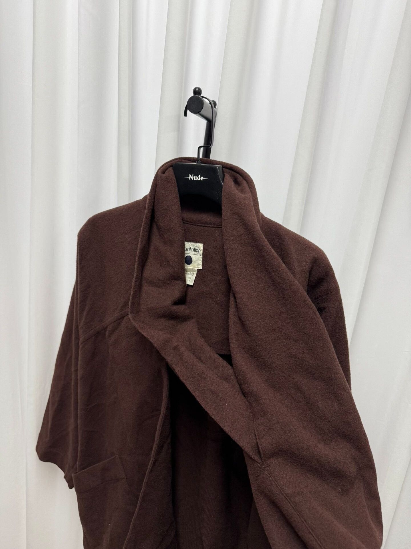 Issey Miyake Soft Brown Wool Cardigan with Shawl Collar Size S / US 4 / IT 40 - 6 Thumbnail