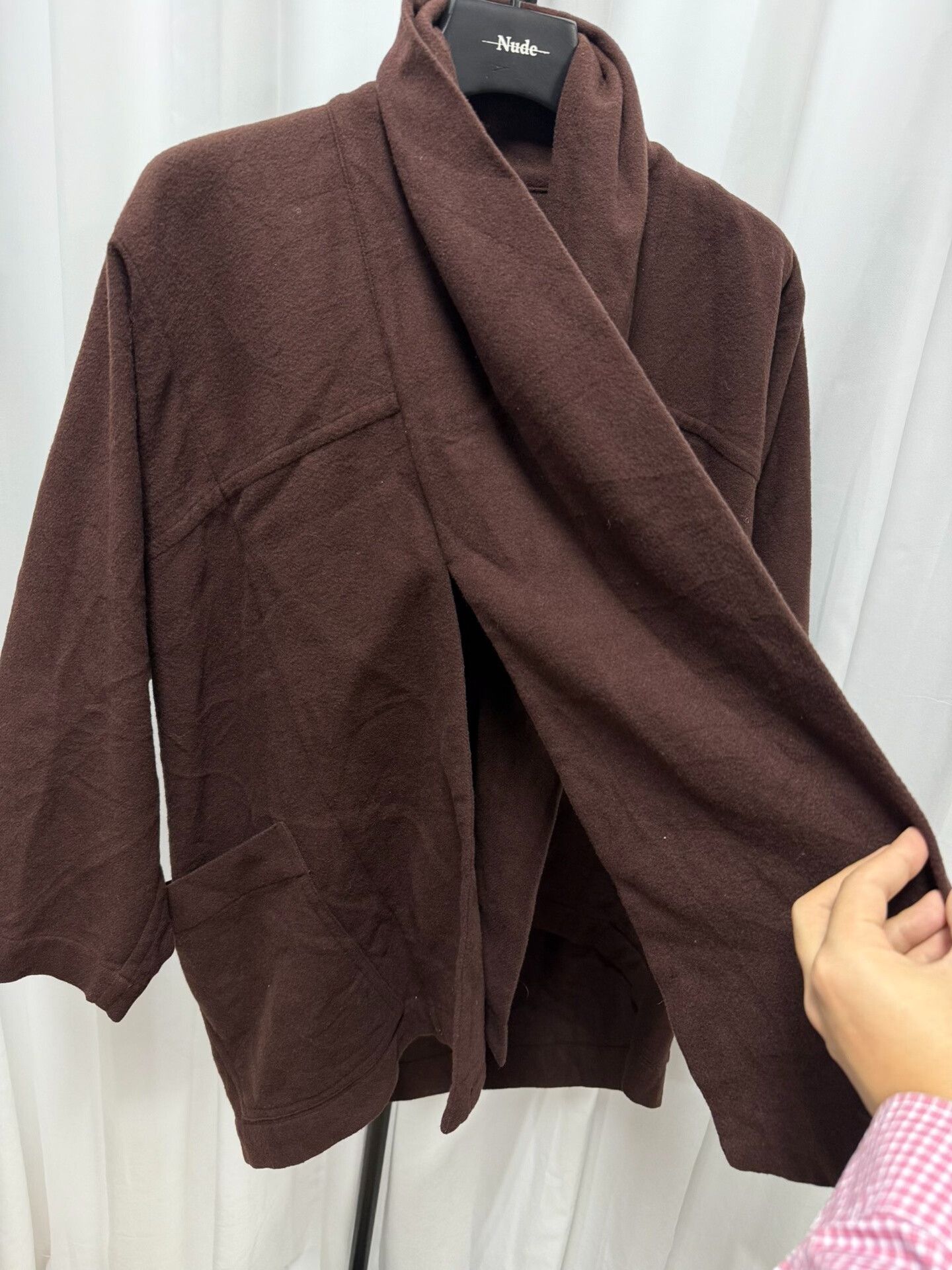 Issey Miyake Soft Brown Wool Cardigan with Shawl Collar Size S / US 4 / IT 40 - 3 Thumbnail