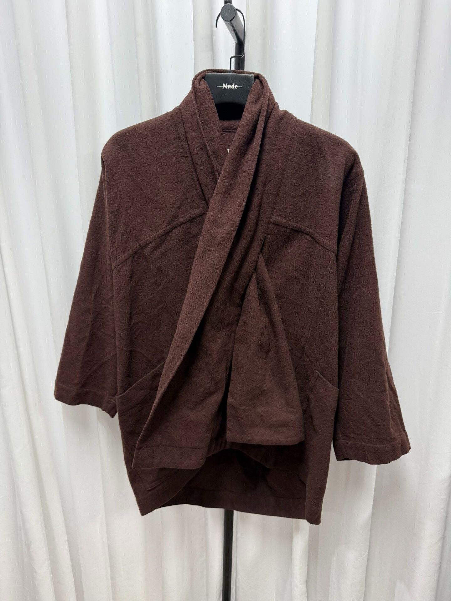 Issey Miyake Soft Brown Wool Cardigan with Shawl Collar Size S / US 4 / IT 40 - 5 Thumbnail