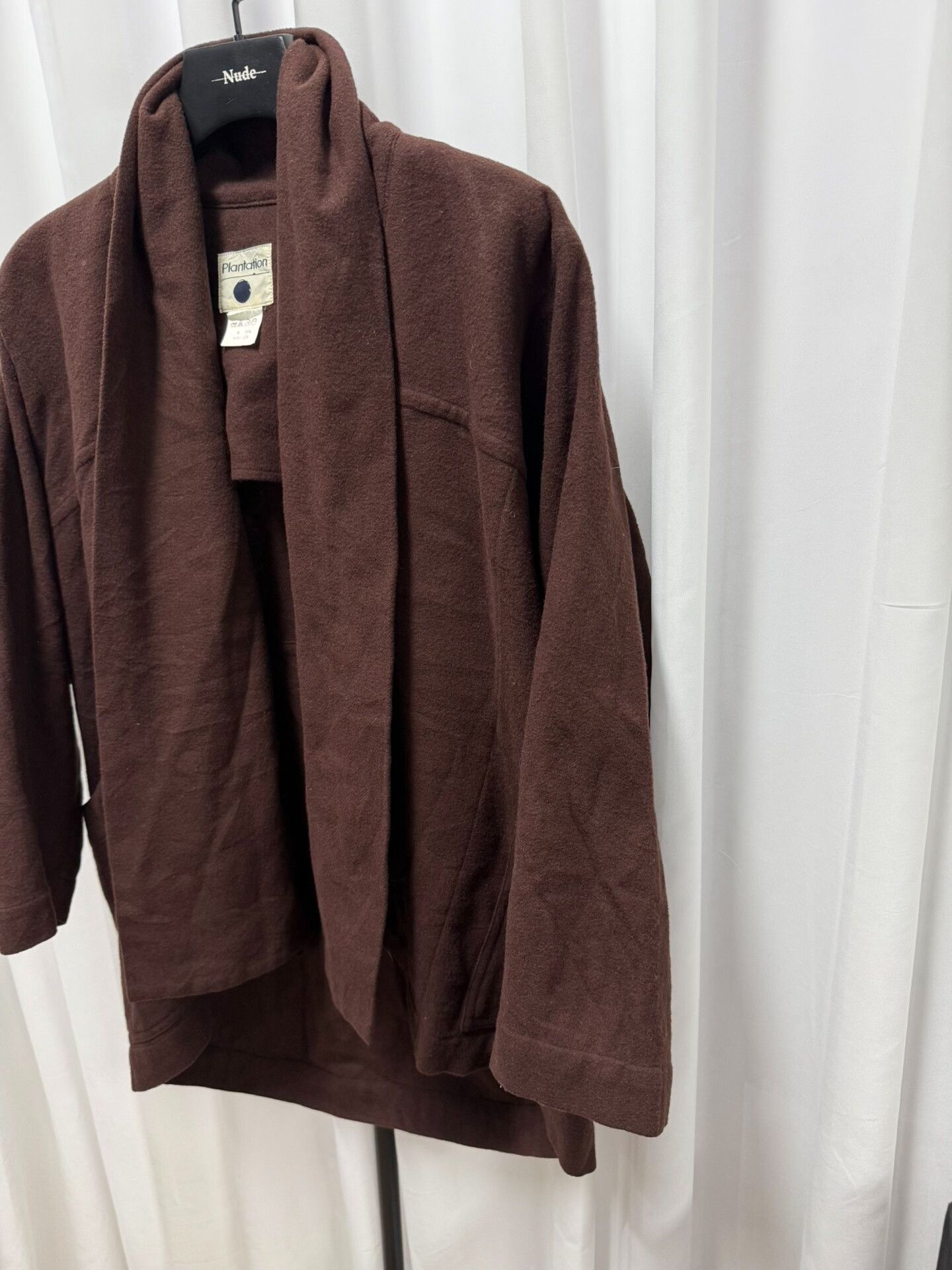 Issey Miyake Soft Brown Wool Cardigan with Shawl Collar Size S / US 4 / IT 40 - 2 Thumbnail