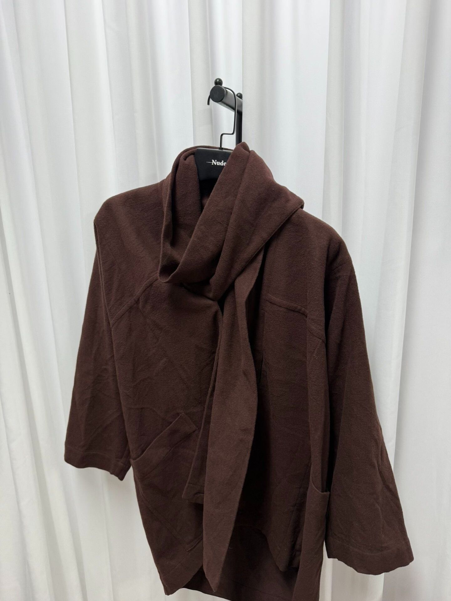 Issey Miyake Soft Brown Wool Cardigan with Shawl Collar Size S / US 4 / IT 40 - 4 Thumbnail