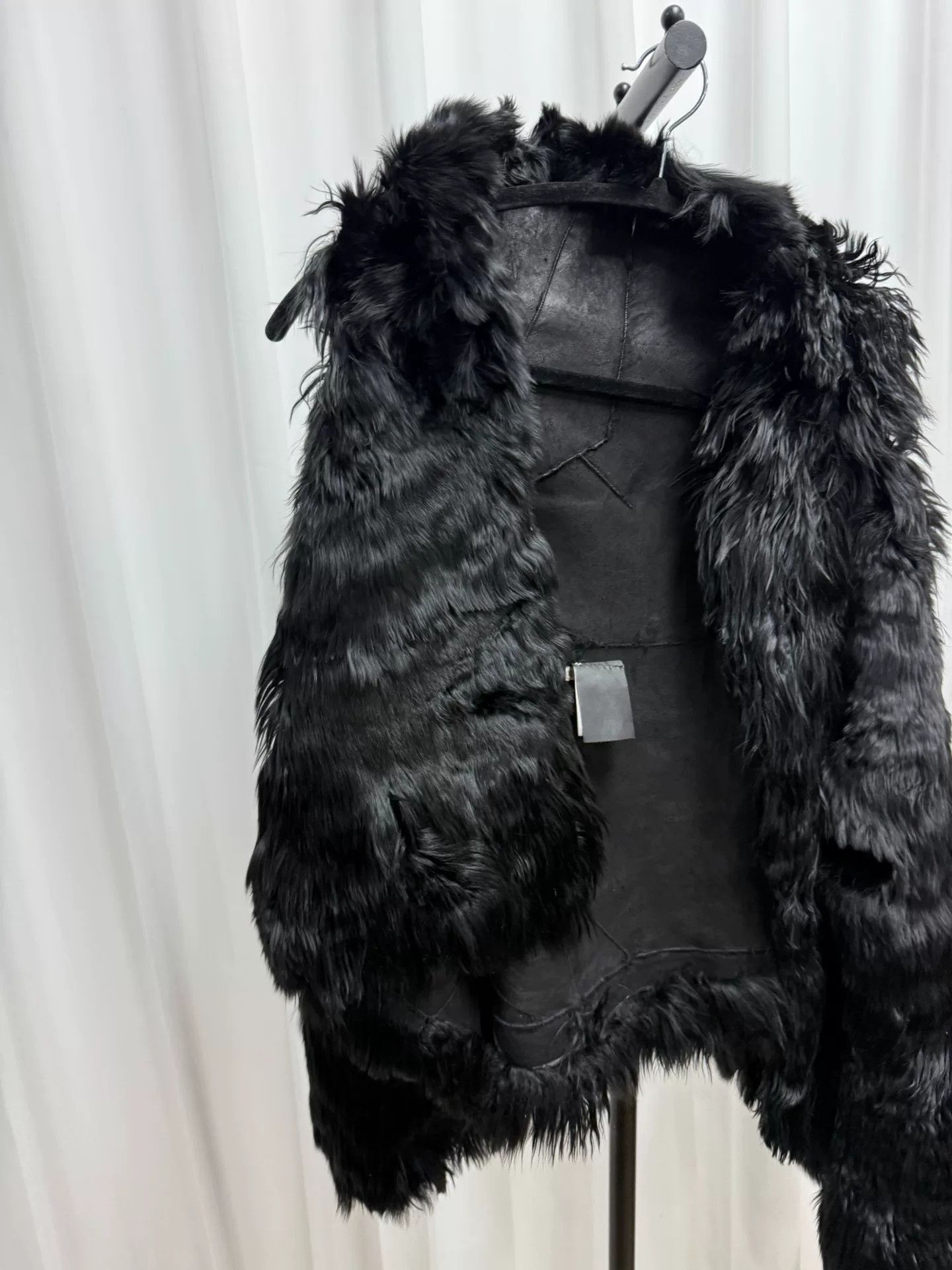 Ann Demeulemeester Black Fur Panel Vest Cape Size M / US 6-8 / IT 42-44 - 2 Thumbnail