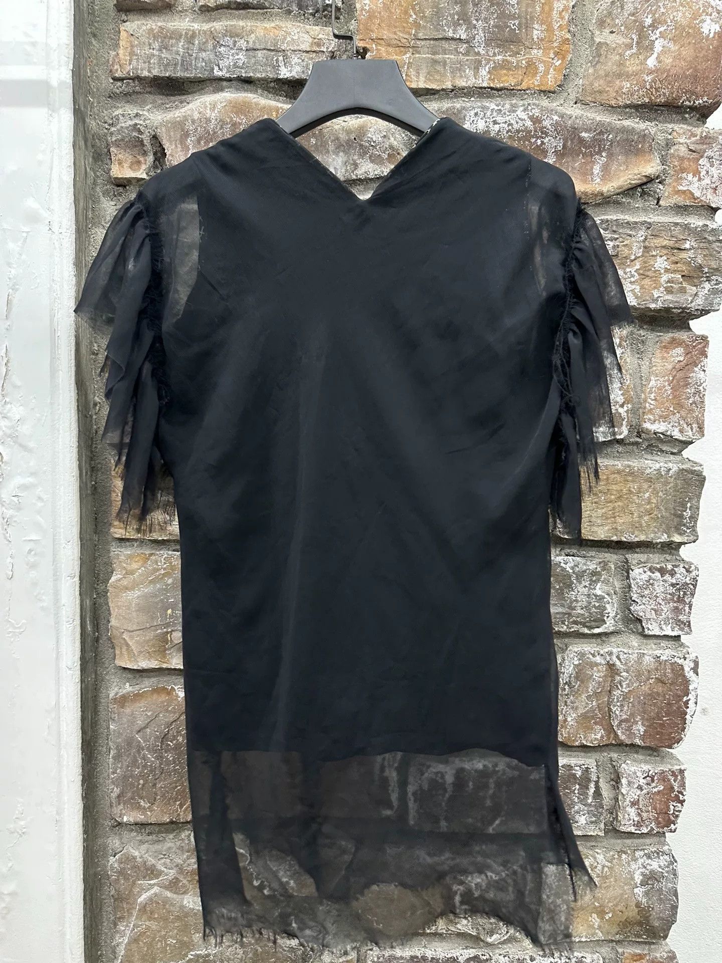 Comme des Garcons Sheer Black Short Sleeve Top Size S / US 4 / IT 40 - 5 Thumbnail