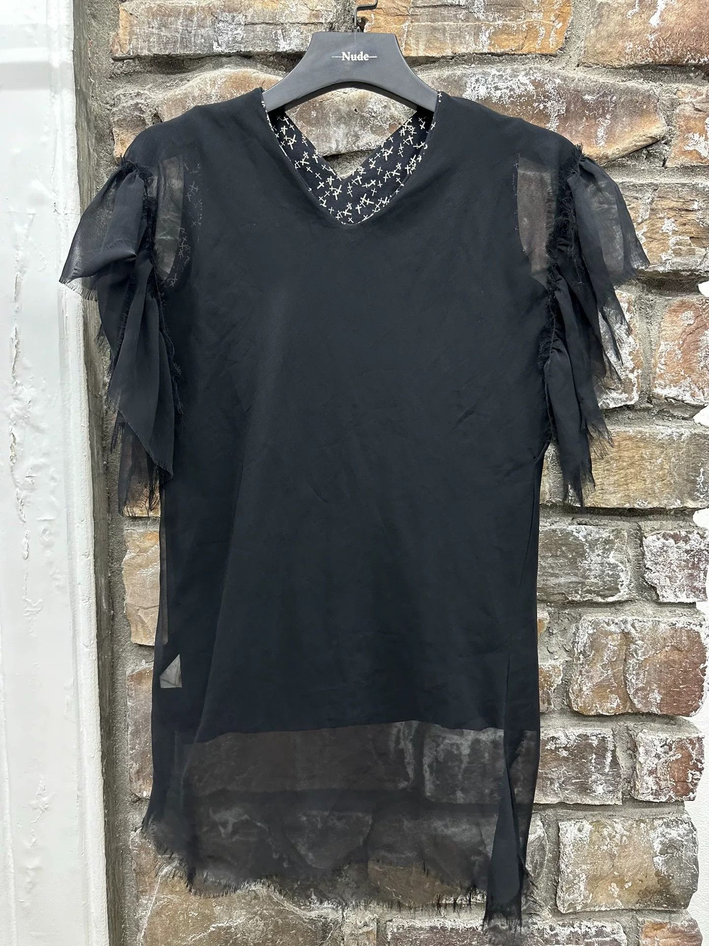 Comme des Garcons Sheer Black Short Sleeve Top Size S / US 4 / IT 40 - 2 Thumbnail