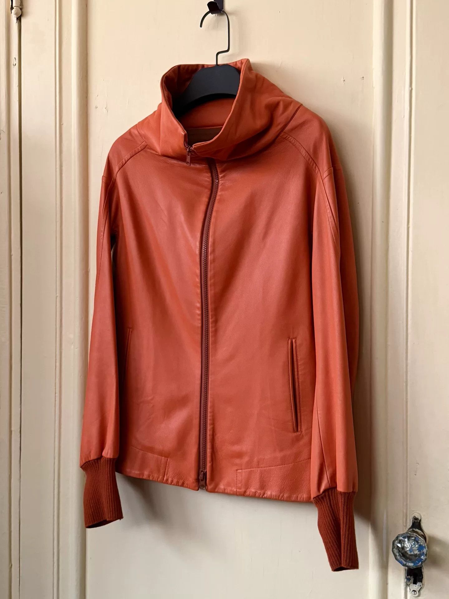 Yohji Yamamoto Yohji Yamamoto Leather Jacket in Orange Size M / US 6-8 / IT 42-44 - 3 Thumbnail