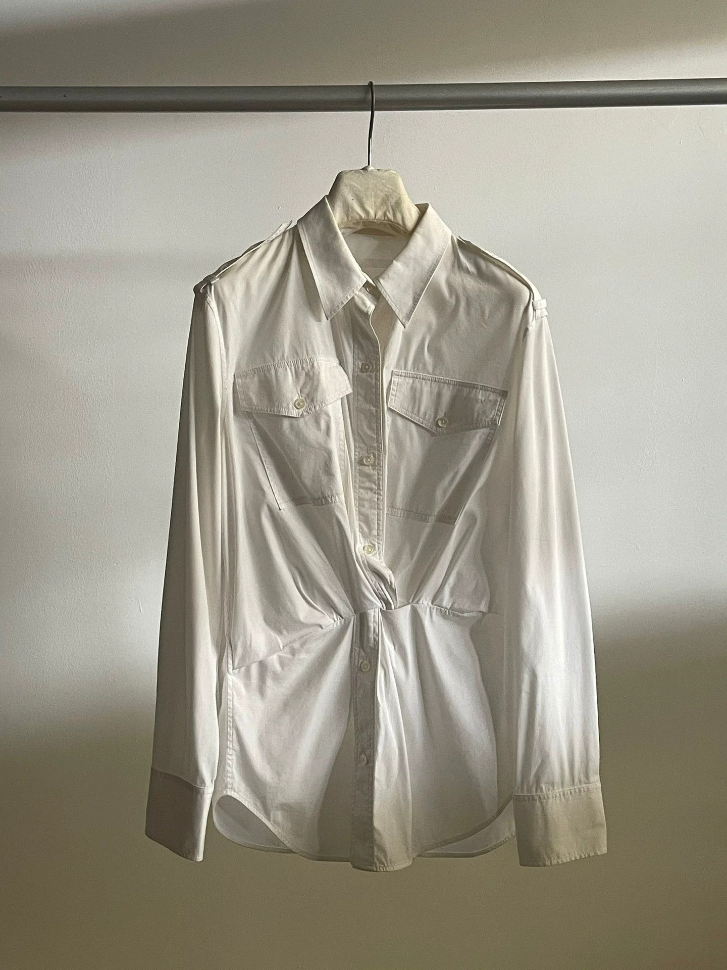 Helmut Lang Helmut Lang White Wrap Shirt Size S / US 4 / IT 40 - 2 Thumbnail