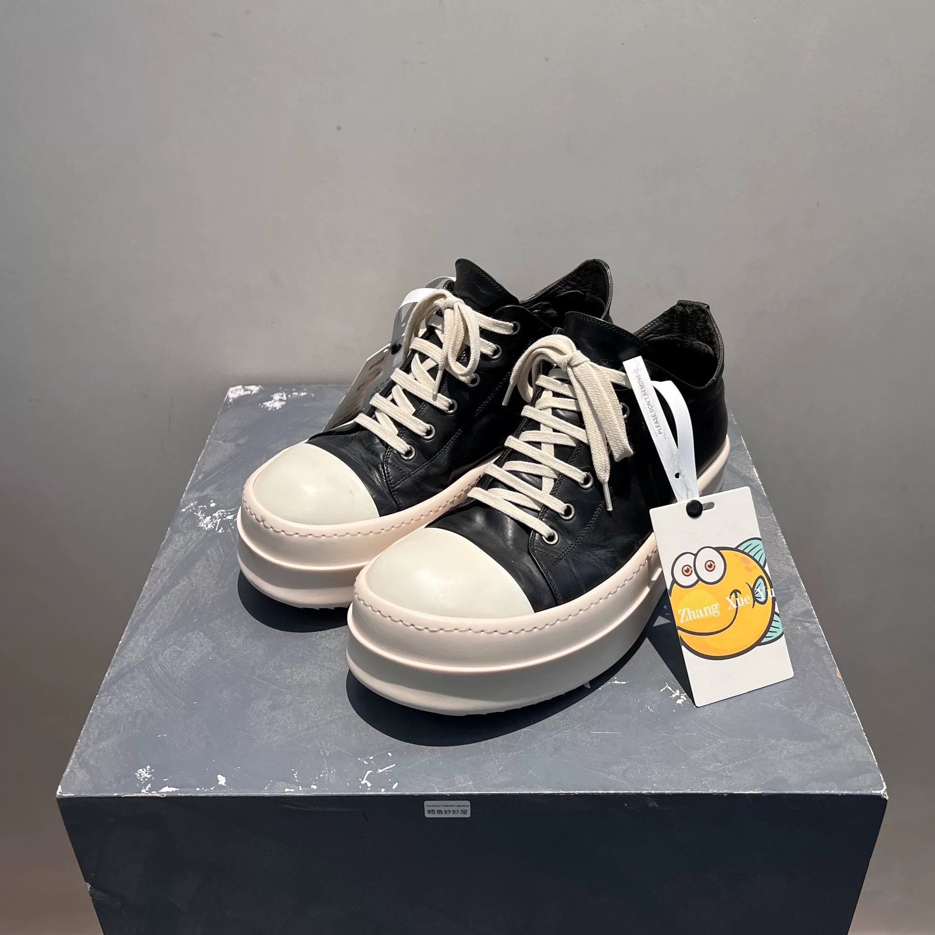 Rick Owens Rick Owens Thick-Soled Leather Sneakers Size US 10 / EU 43 - 2 Thumbnail