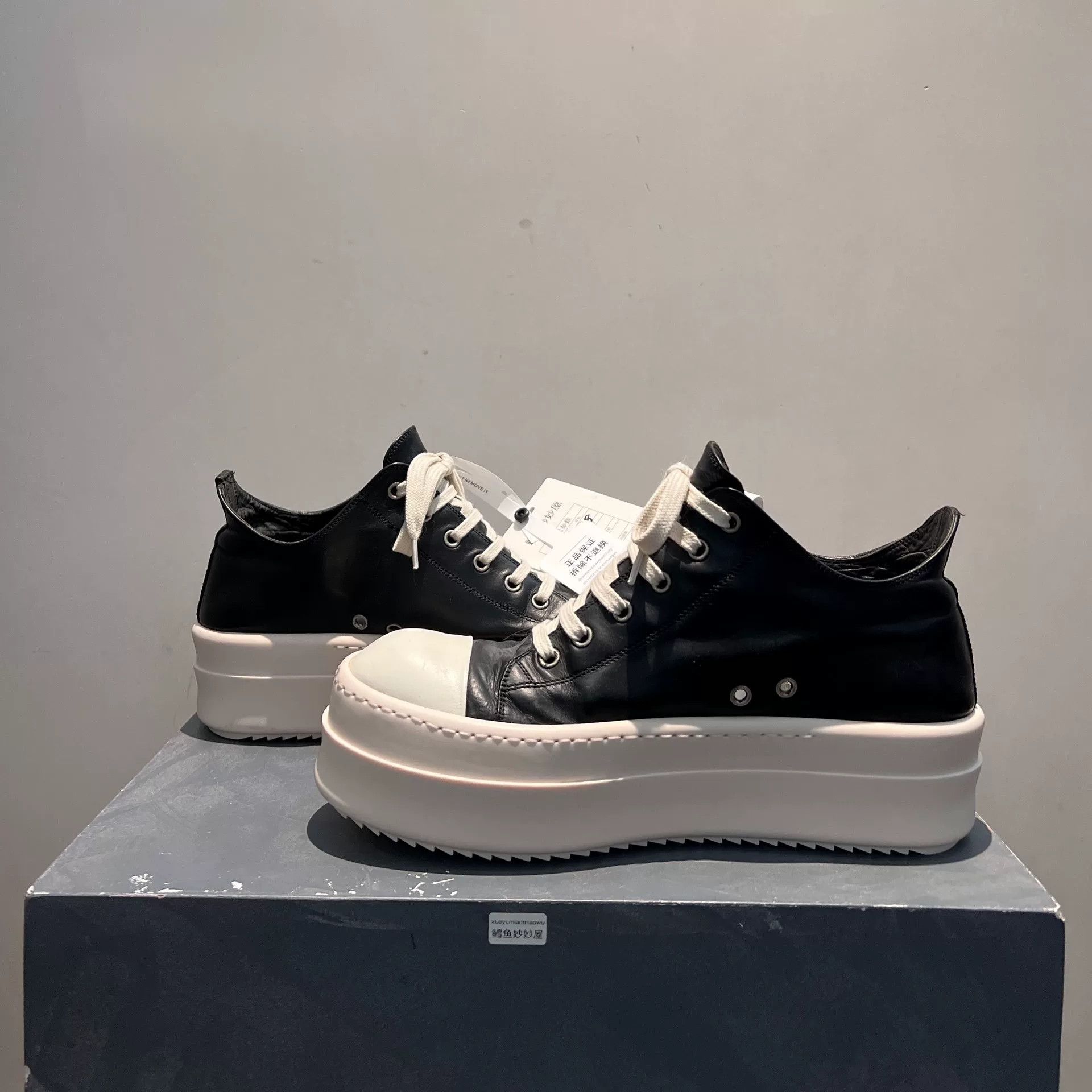 Rick Owens Rick Owens Thick-Soled Leather Sneakers Size US 10 / EU 43 - 4 Thumbnail
