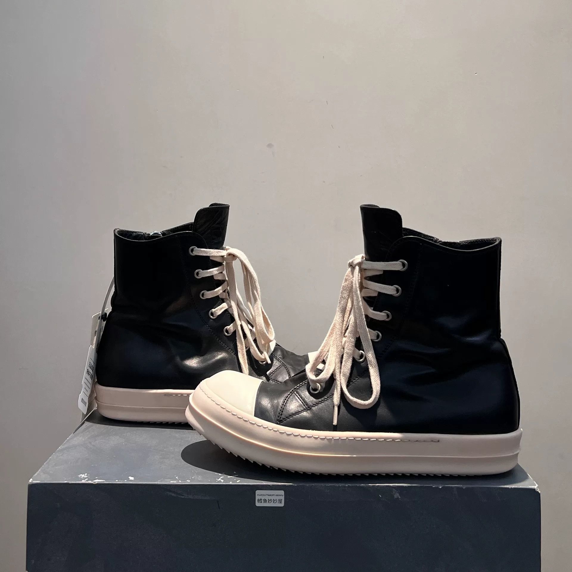 Rick Owens Rick Owens High-Top Leather Sneakers Size US 10 / EU 43 - 4 Thumbnail