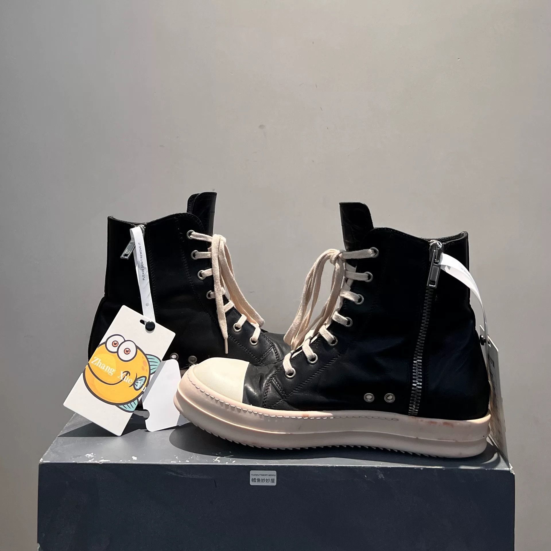 Rick Owens Rick Owens High-Top Leather Sneakers Size US 10 / EU 43 - 3 Thumbnail