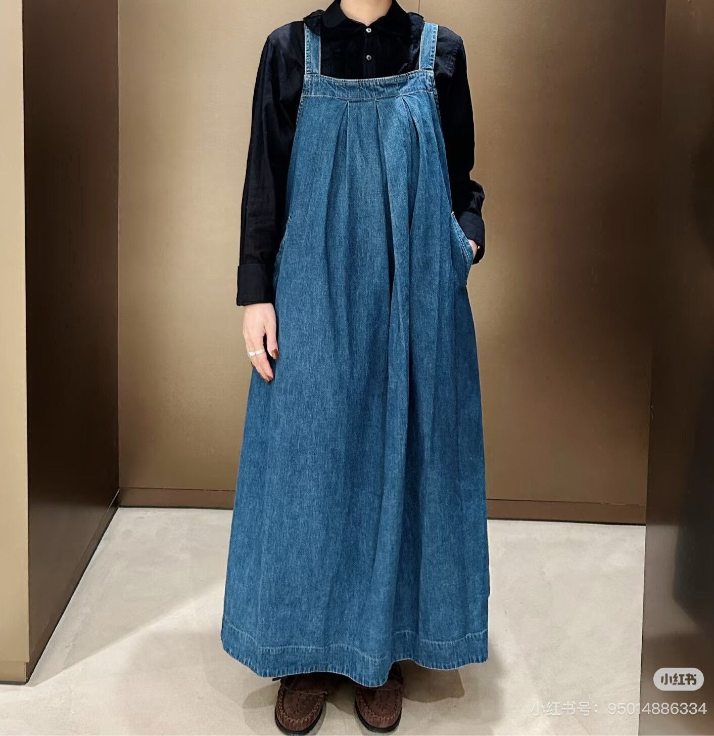 45rpm Casual Denim Overall Dress for Women Size M / US 6-8 / IT 42-44 - 6 Thumbnail