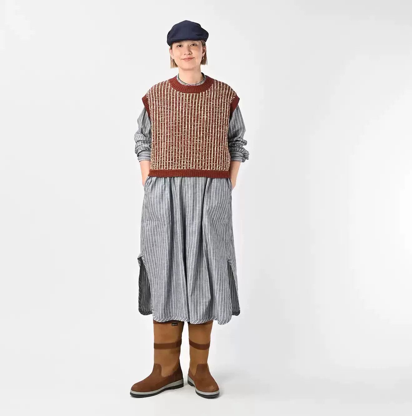 45rpm Vintage Wool Knitted Vest in Earth Tones Size S / US 4 / IT 40 - 2 Thumbnail