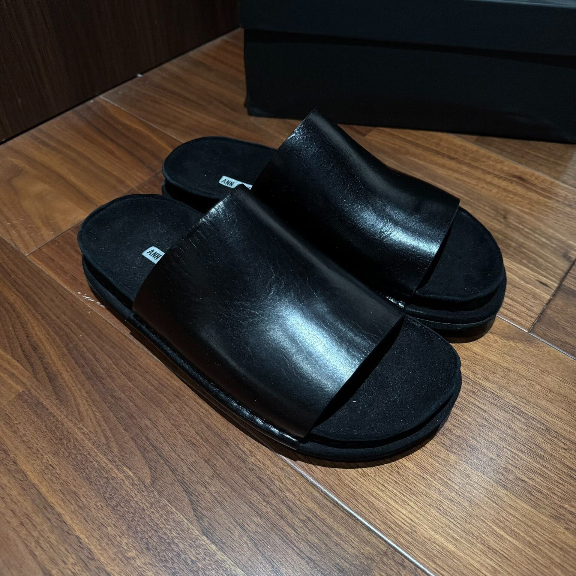 Ann Demeulemeester Ann Demeulemeester Black Leather Sandals Size US 10 / IT 40 - 2 Thumbnail