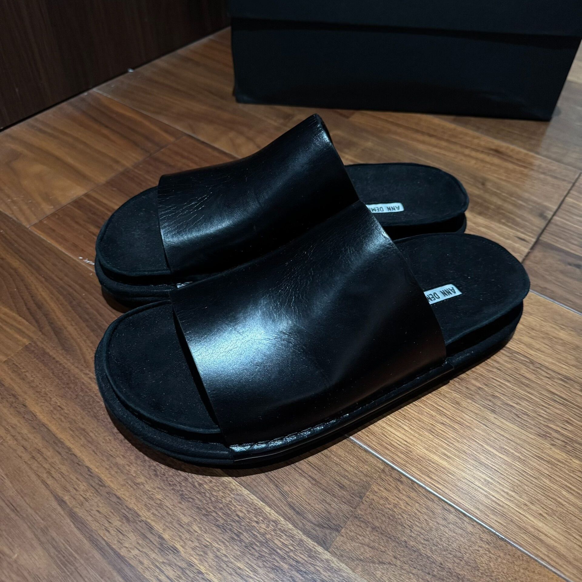 Ann Demeulemeester Ann Demeulemeester Black Leather Sandals Size US 10 / IT 40 - 4 Thumbnail