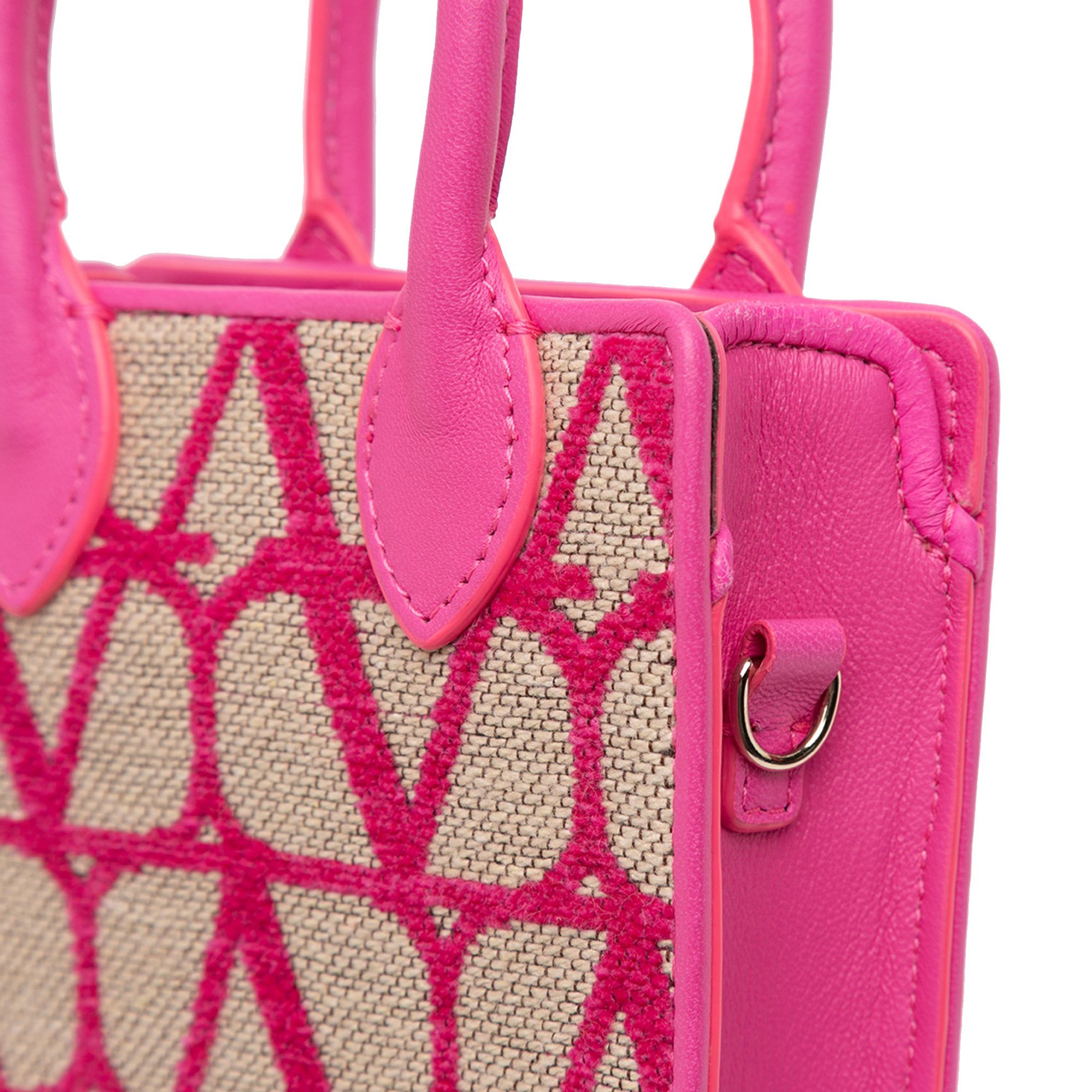 Valentino Valentino Leather Trimmed Toile Iconographe Satchel Size ONE SIZE - 8 Thumbnail