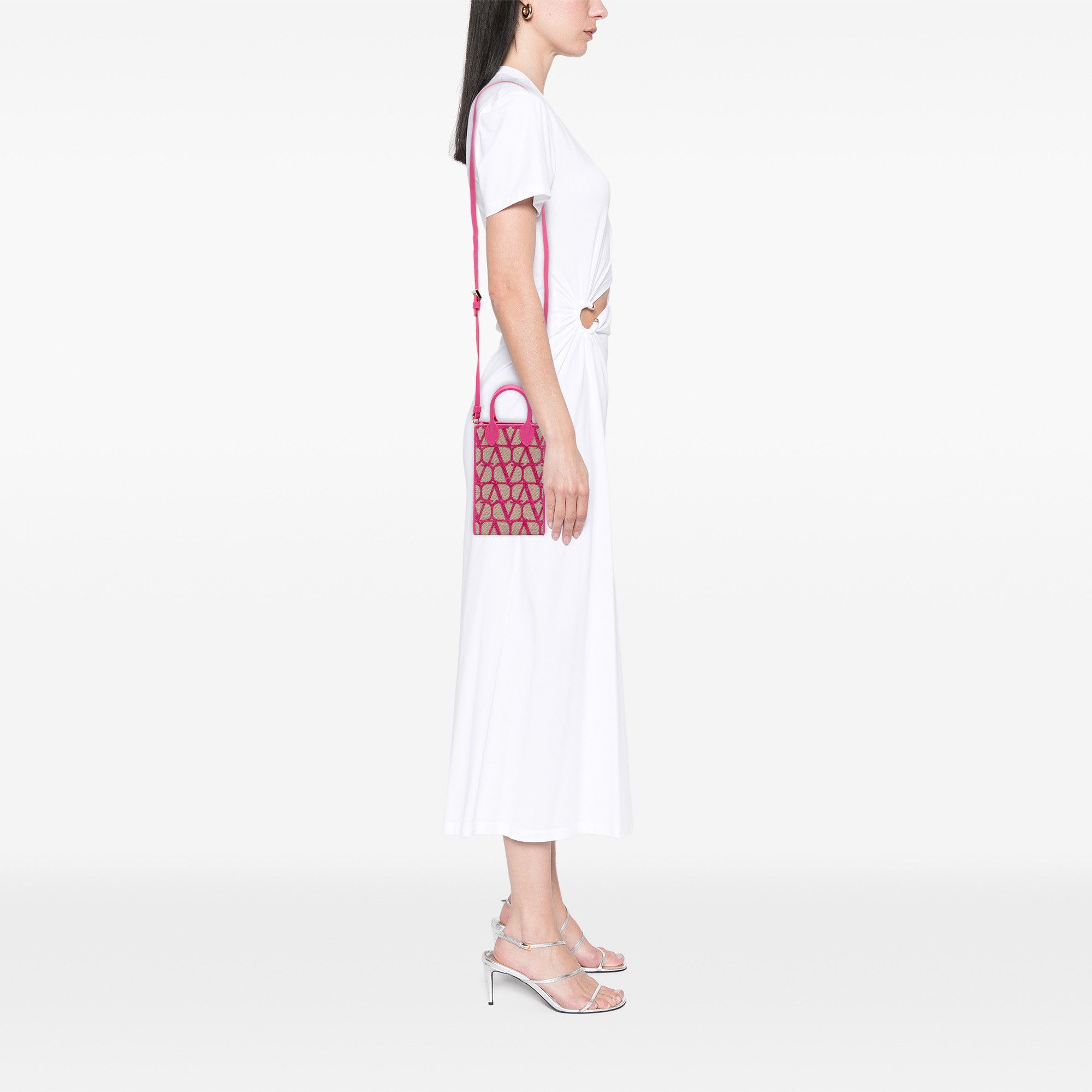 Valentino Valentino Leather Trimmed Toile Iconographe Satchel Size ONE SIZE - 11 Thumbnail