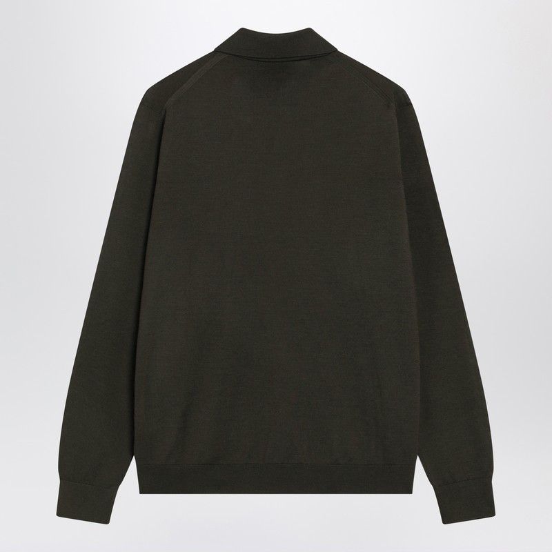 Prada Prada Military Green Combed Wool Polo Shirt Size US M / EU 48-50 / 2 - 2 Thumbnail