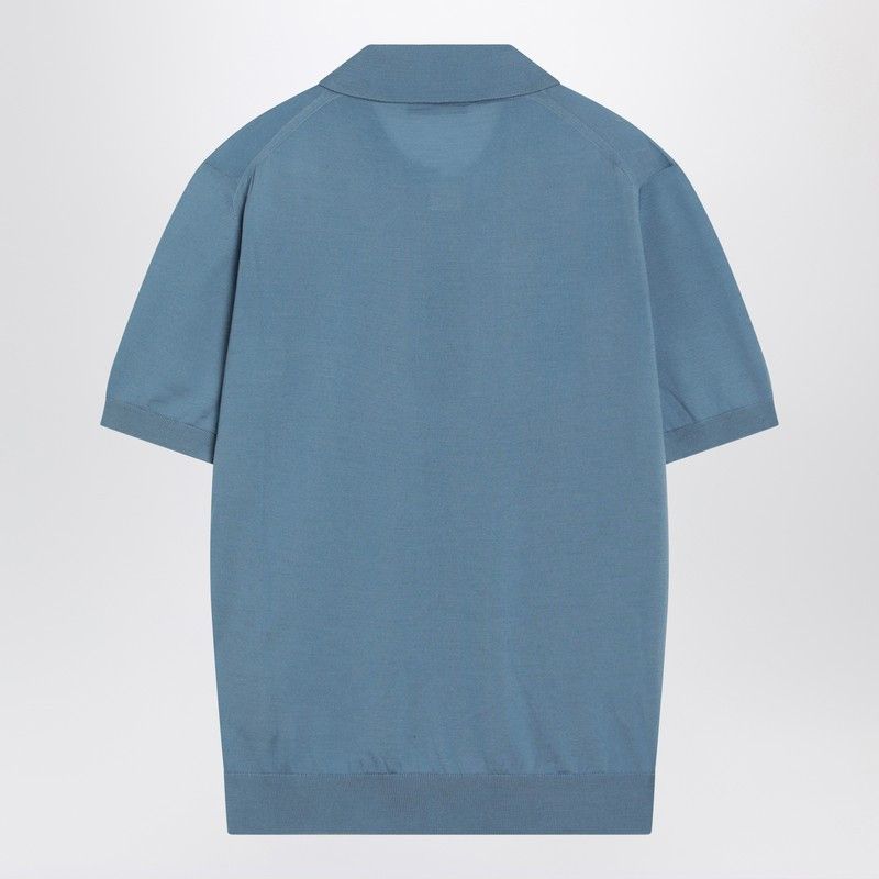 Prada Prada Air-Force Blue Combed Wool Polo Shirt Size US S / EU 44-46 / 1 - 2 Thumbnail