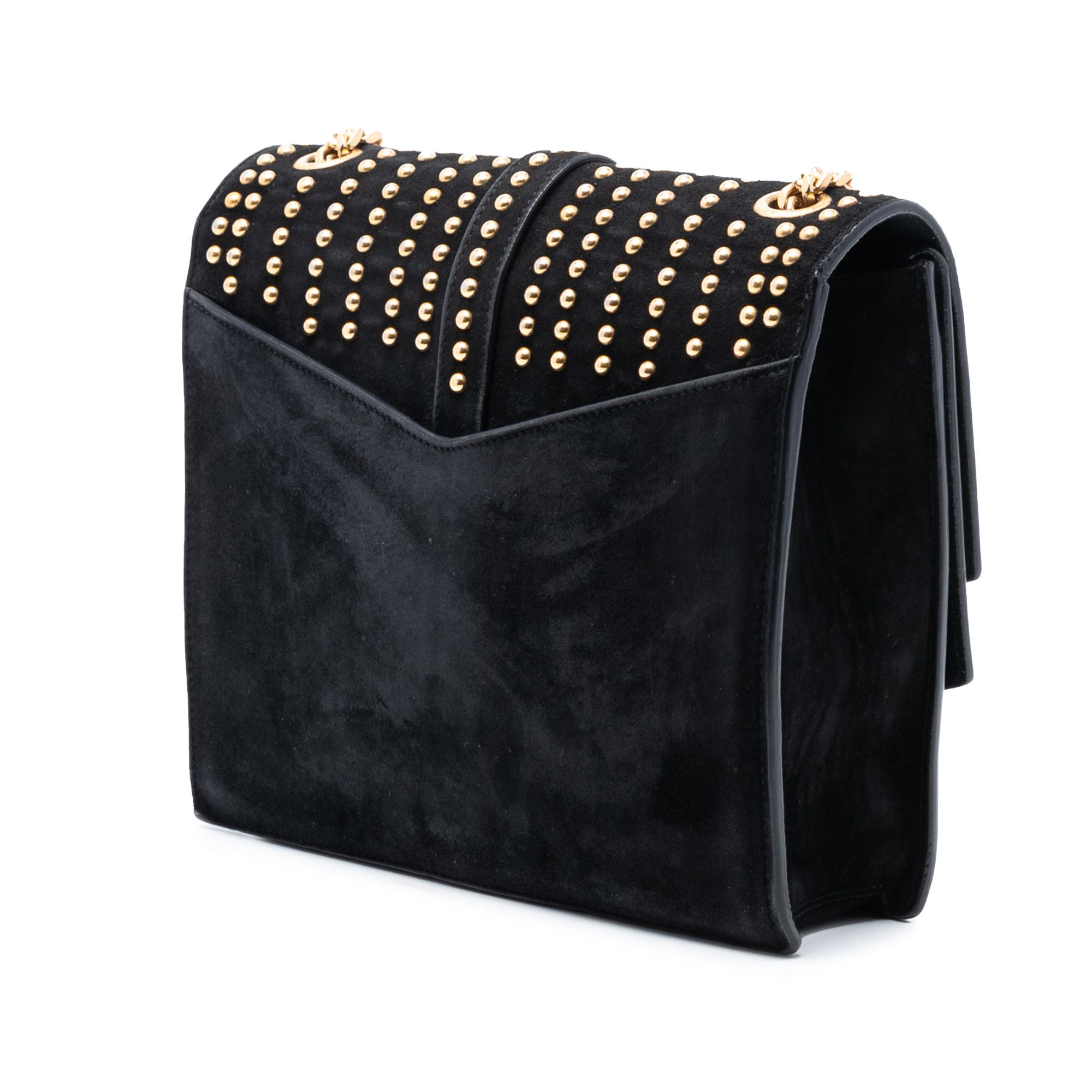 Yves Saint Laurent Yves Saint Laurent Medium Studded Suede Monogram Sulpice Crossbody Size ONE SIZE - 2 Thumbnail