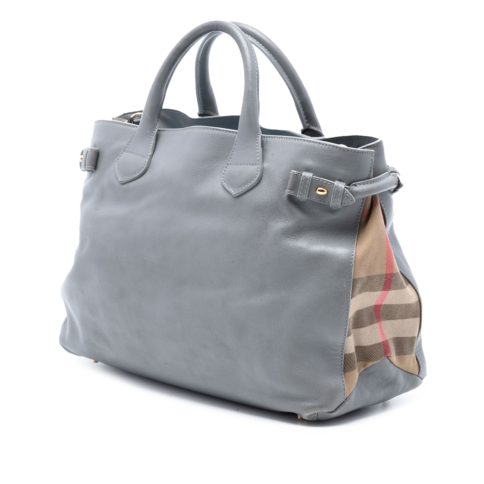 Burberry Burberry Medium Leather and House Check Banner Satchel Size ONE SIZE - 2 Thumbnail