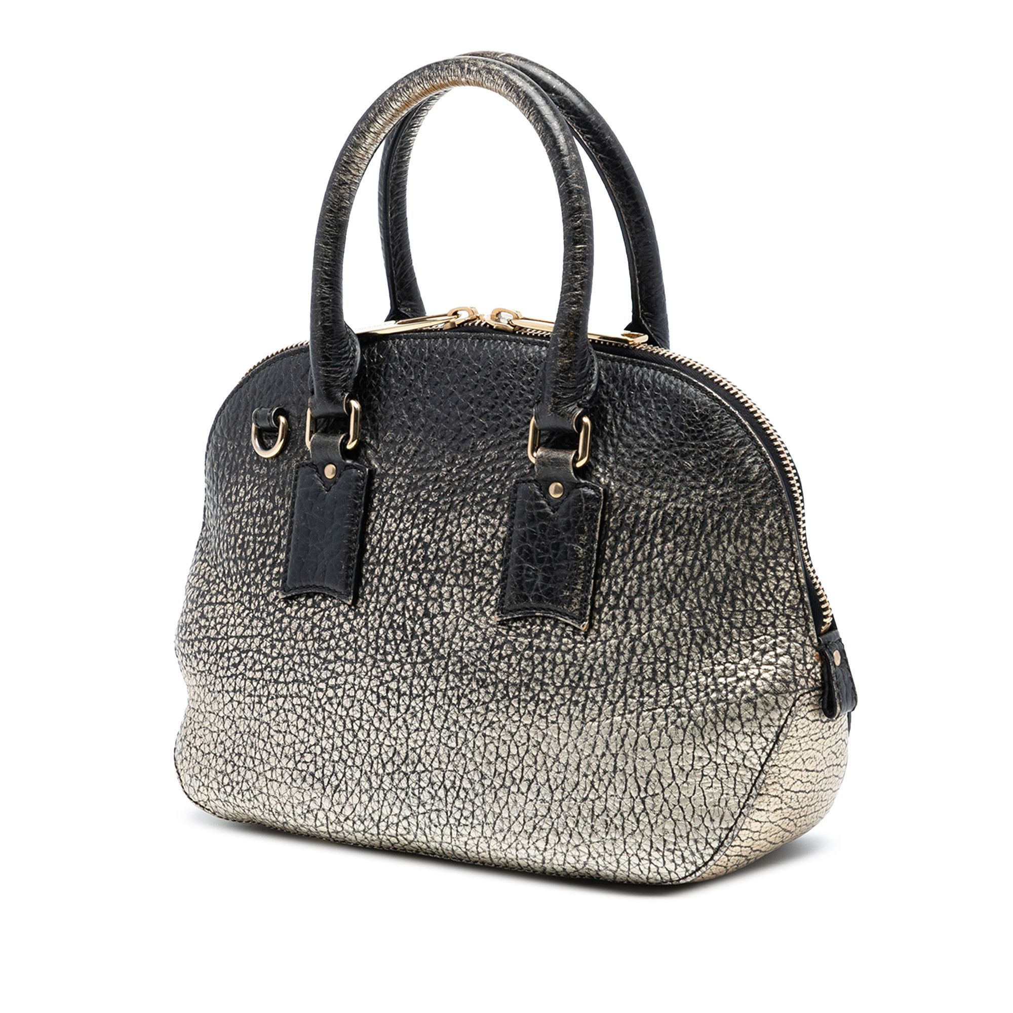 Burberry Burberry Small Ombre Metallic Grained Calfskin Orchard Bowling Bag Size ONE SIZE - 2 Thumbnail