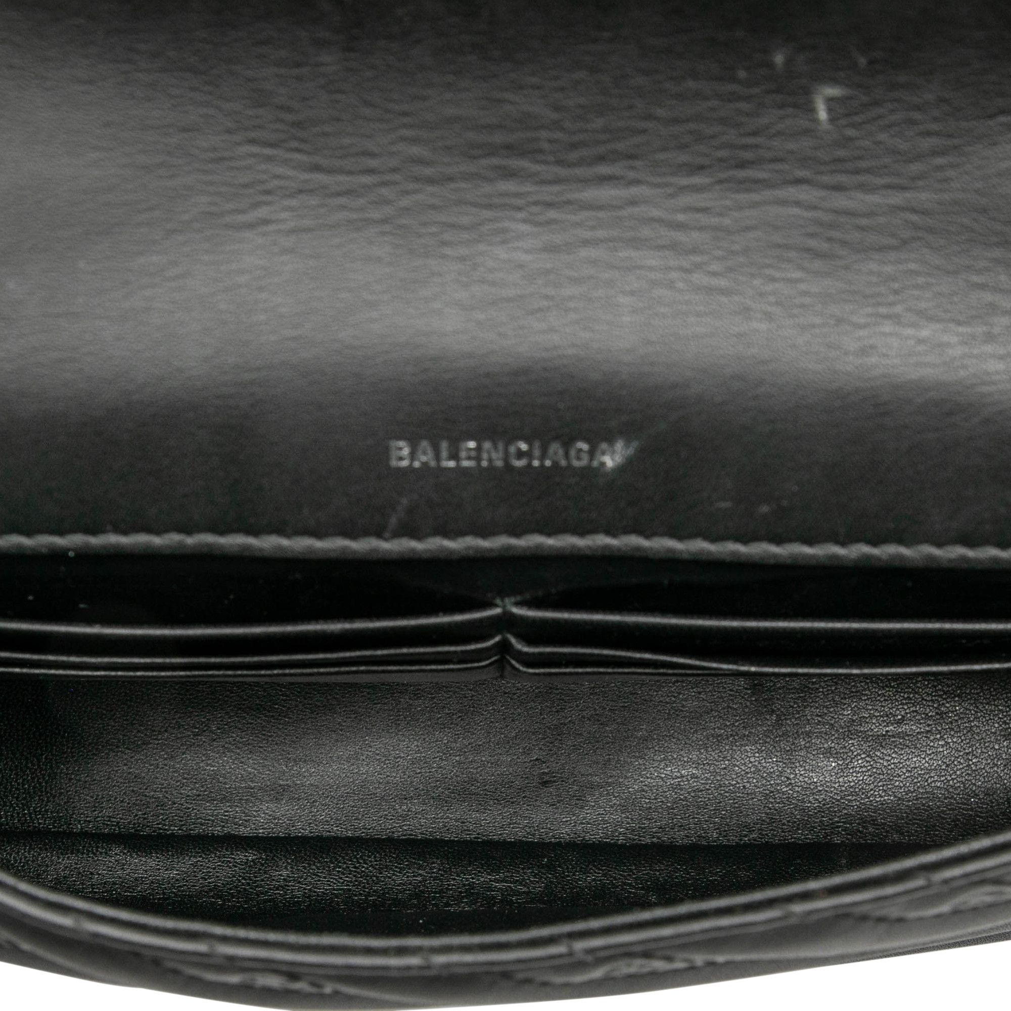 Balenciaga Balenciaga Embossed Leather Allover Logo BB Wallet on Chain Size ONE SIZE - 4 Thumbnail