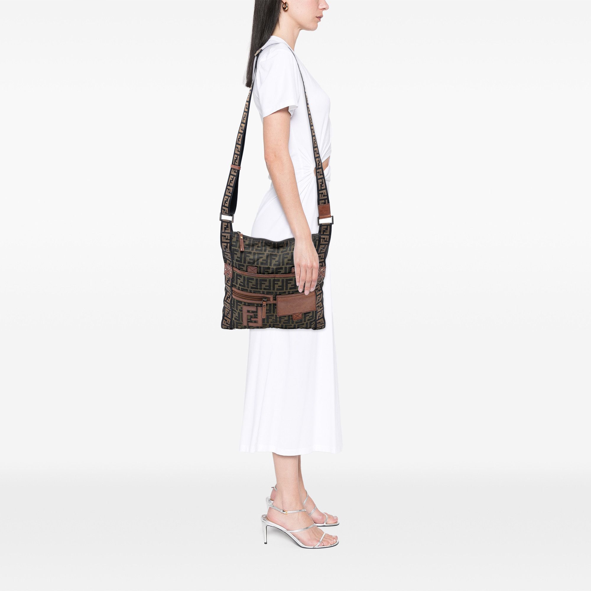 Fendi Fendi Zucca Canvas FF Flat Messenger Bag Size ONE SIZE - 6 Thumbnail