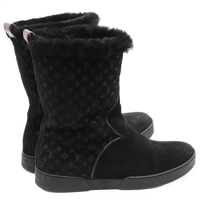 Louis Vuitton Louis Vuitton Louis Vuitton Frosty Line Monogram Suede Shearling Boots Textile Shoes DUTY FREE for USA Size ONE SIZE - 11 Thumbnail