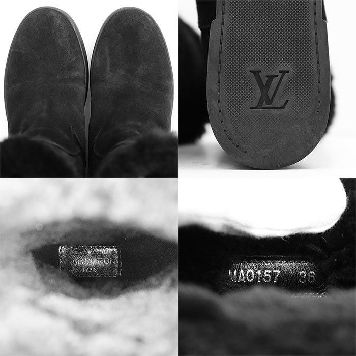 Louis Vuitton Louis Vuitton Louis Vuitton Frosty Line Monogram Suede Shearling Boots Textile Shoes DUTY FREE for USA Size ONE SIZE - 10 Thumbnail