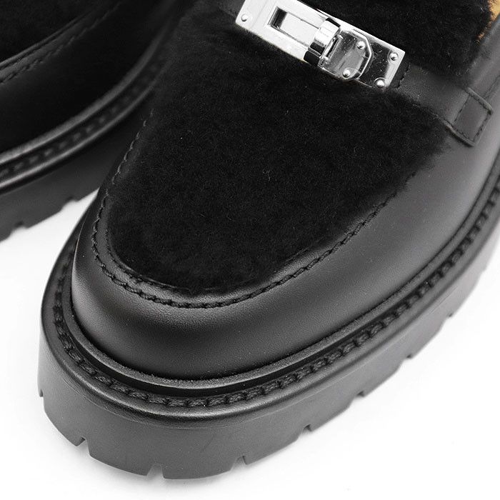 Hermes Hermes Hermès Moccasin Kelly Buckle Mouton Boa 36½ Leather Loafer Leather Shoes DUTY FREE for USA Size ONE SIZE - 2 Thumbnail
