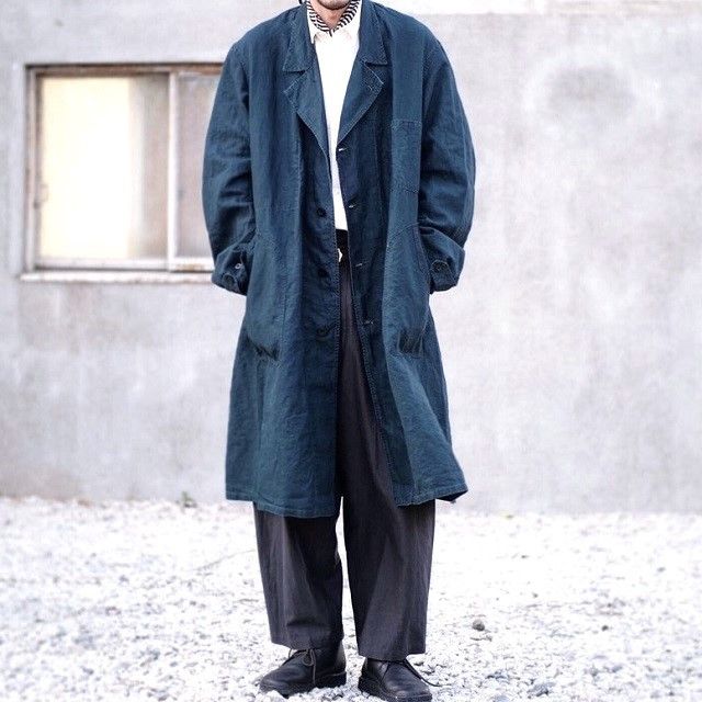 Other Other OUTIL MANTEAU PUPILLIN Linen Coat Textile Outerwear DUTY FREE for USA Size ONE SIZE - 3 Thumbnail