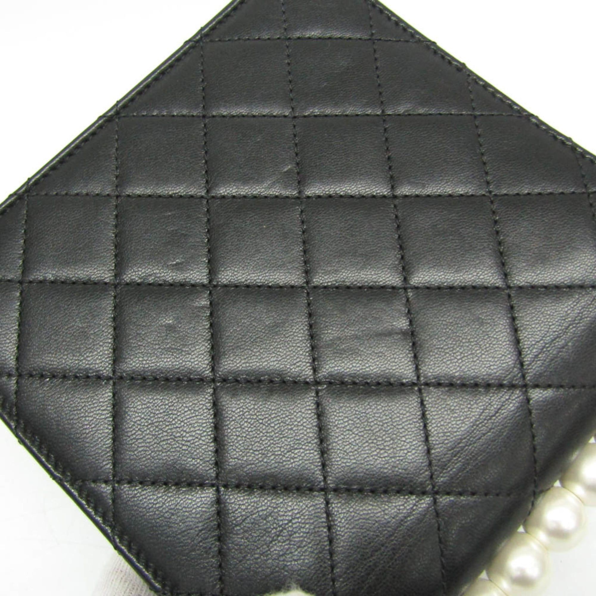 Chanel Chanel Matelasse Chain Shoulder Bag Women's Leather,Artificial Pearl Shoulder Bag Black Size ONE SIZE - 9 Thumbnail