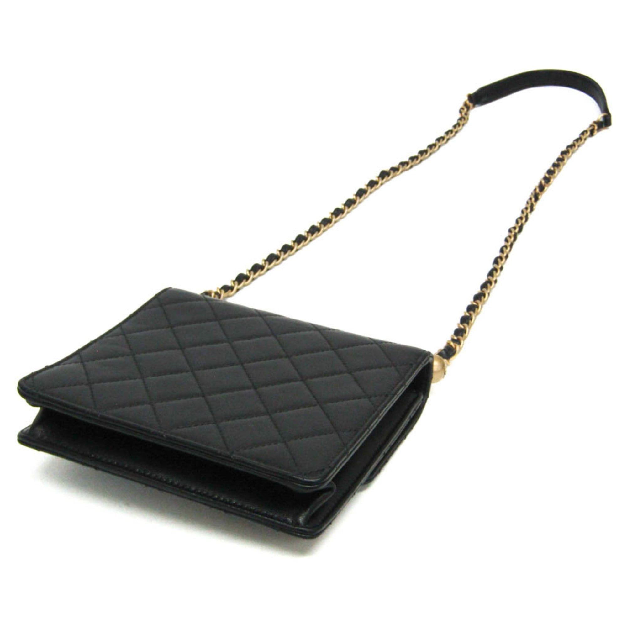 Chanel Chanel Matelasse Chain Shoulder Bag Women's Leather,Artificial Pearl Shoulder Bag Black Size ONE SIZE - 2 Thumbnail
