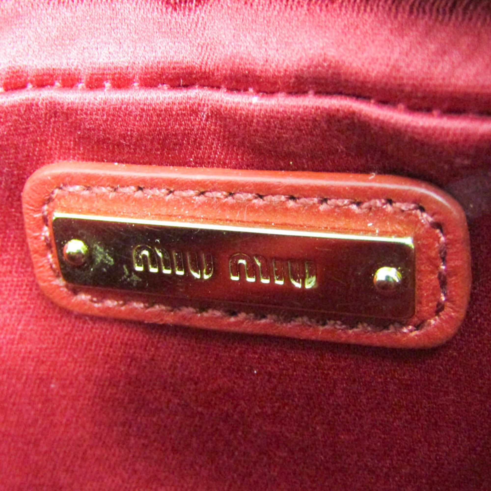 Miu Miu Miu Miu Matelasse Chain Shoulder Mini Bag Women's Leather Pouch,Shoulder Bag Red Color Size ONE SIZE - 12 Thumbnail