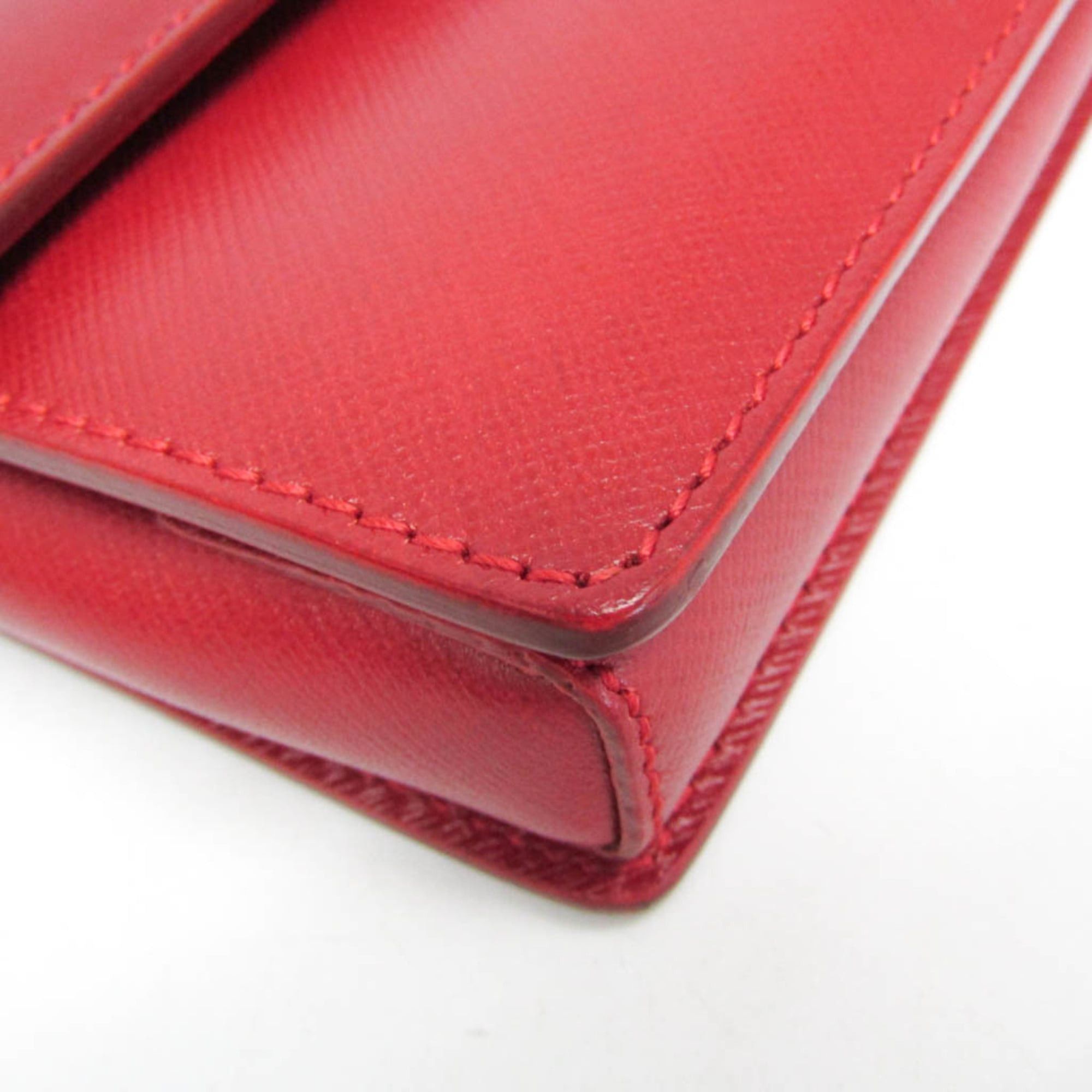 Salvatore Ferragamo Salvatore Ferragamo Vara Chain Shoulder Bag AU-21 D855 Women's Leather Shoulder Bag Red Color Size ONE SIZE - 5 Thumbnail