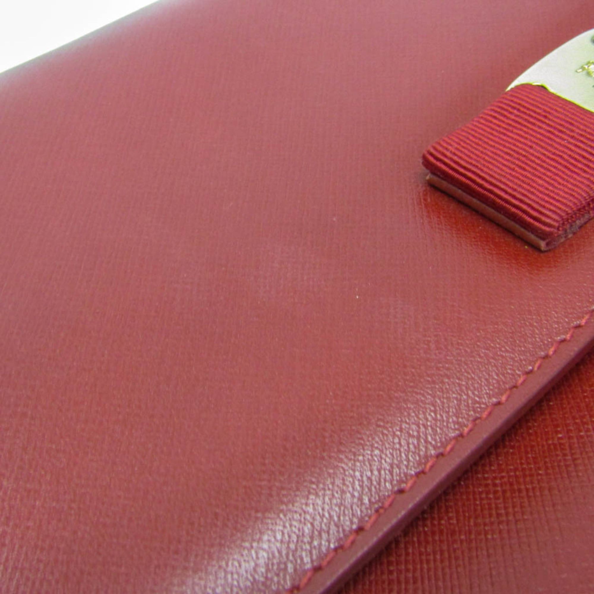 Salvatore Ferragamo Salvatore Ferragamo Vara Chain Shoulder Bag AU-21 D855 Women's Leather Shoulder Bag Red Color Size ONE SIZE - 6 Thumbnail