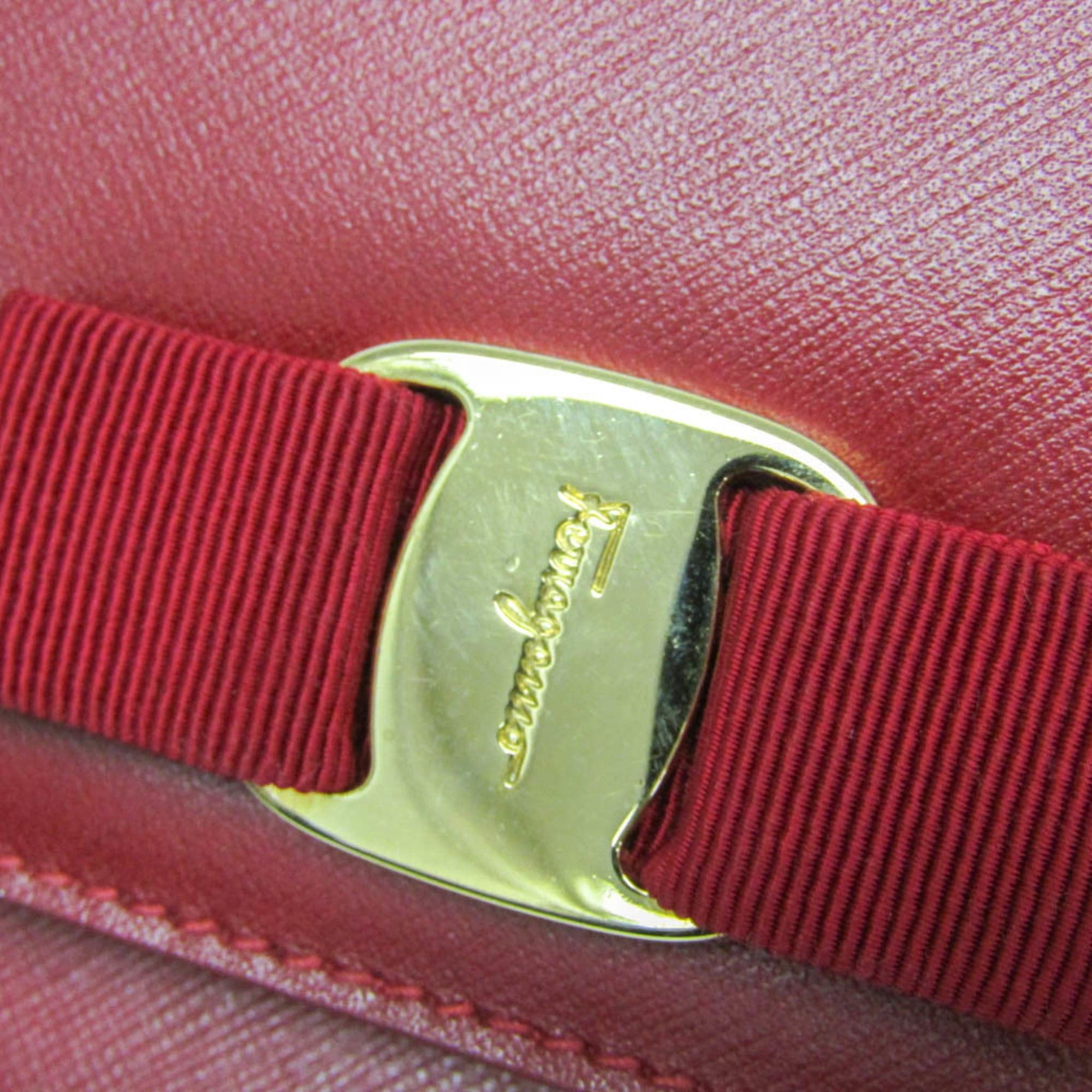 Salvatore Ferragamo Salvatore Ferragamo Vara Chain Shoulder Bag AU-21 D855 Women's Leather Shoulder Bag Red Color Size ONE SIZE - 9 Thumbnail