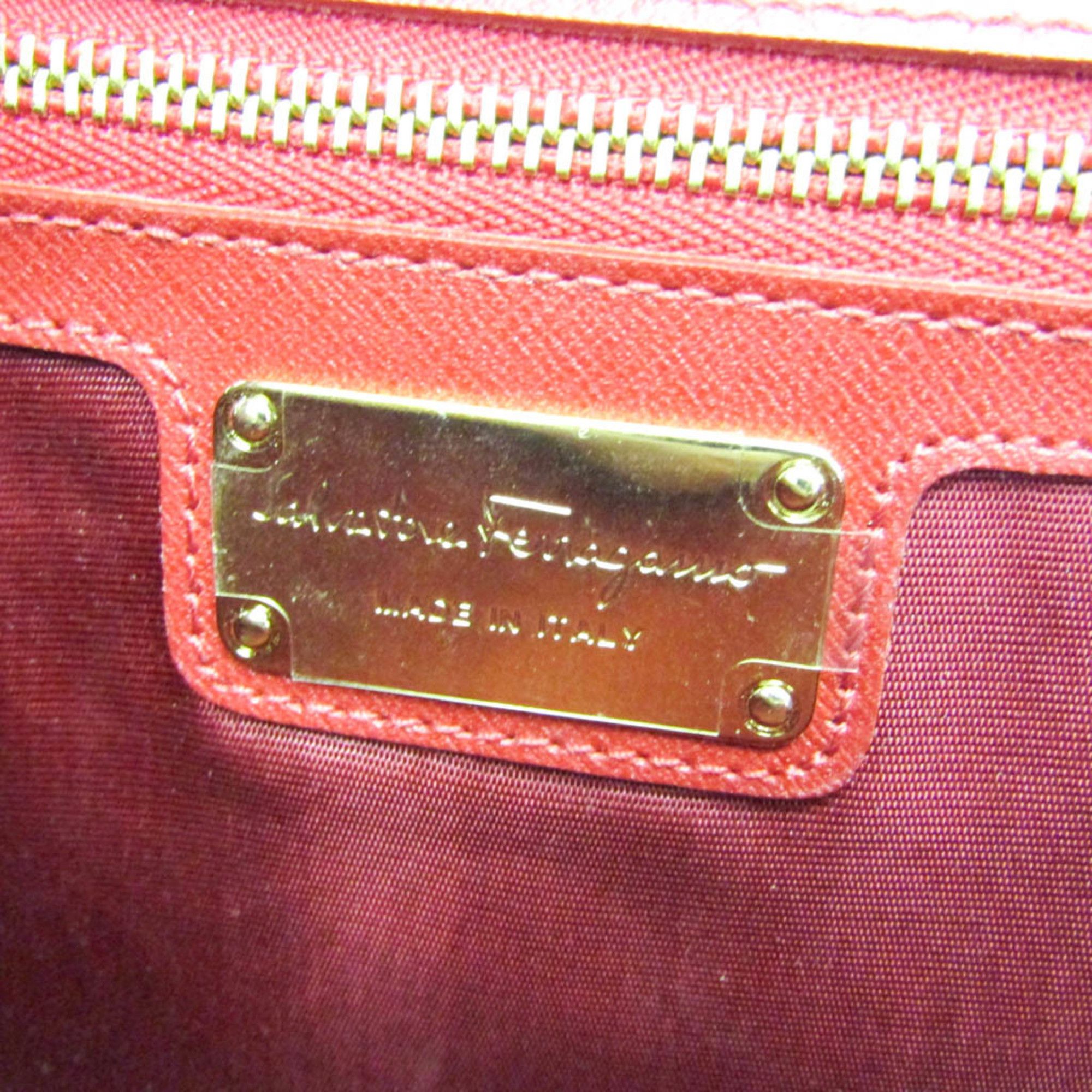 Salvatore Ferragamo Salvatore Ferragamo Vara Chain Shoulder Bag AU-21 D855 Women's Leather Shoulder Bag Red Color Size ONE SIZE - 12 Thumbnail