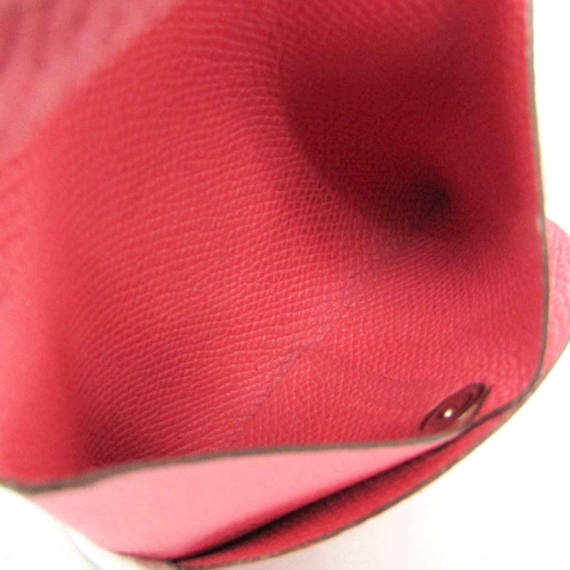 Hermes Hermes Bastia Women's Epsom Leather Coin Purse/coin Case Pink Size ONE SIZE - 4 Thumbnail
