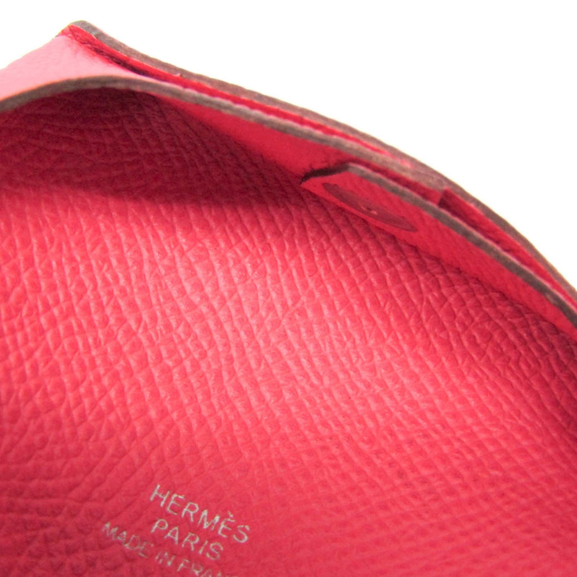 Hermes Hermes Bastia Women's Epsom Leather Coin Purse/coin Case Pink Size ONE SIZE - 8 Thumbnail