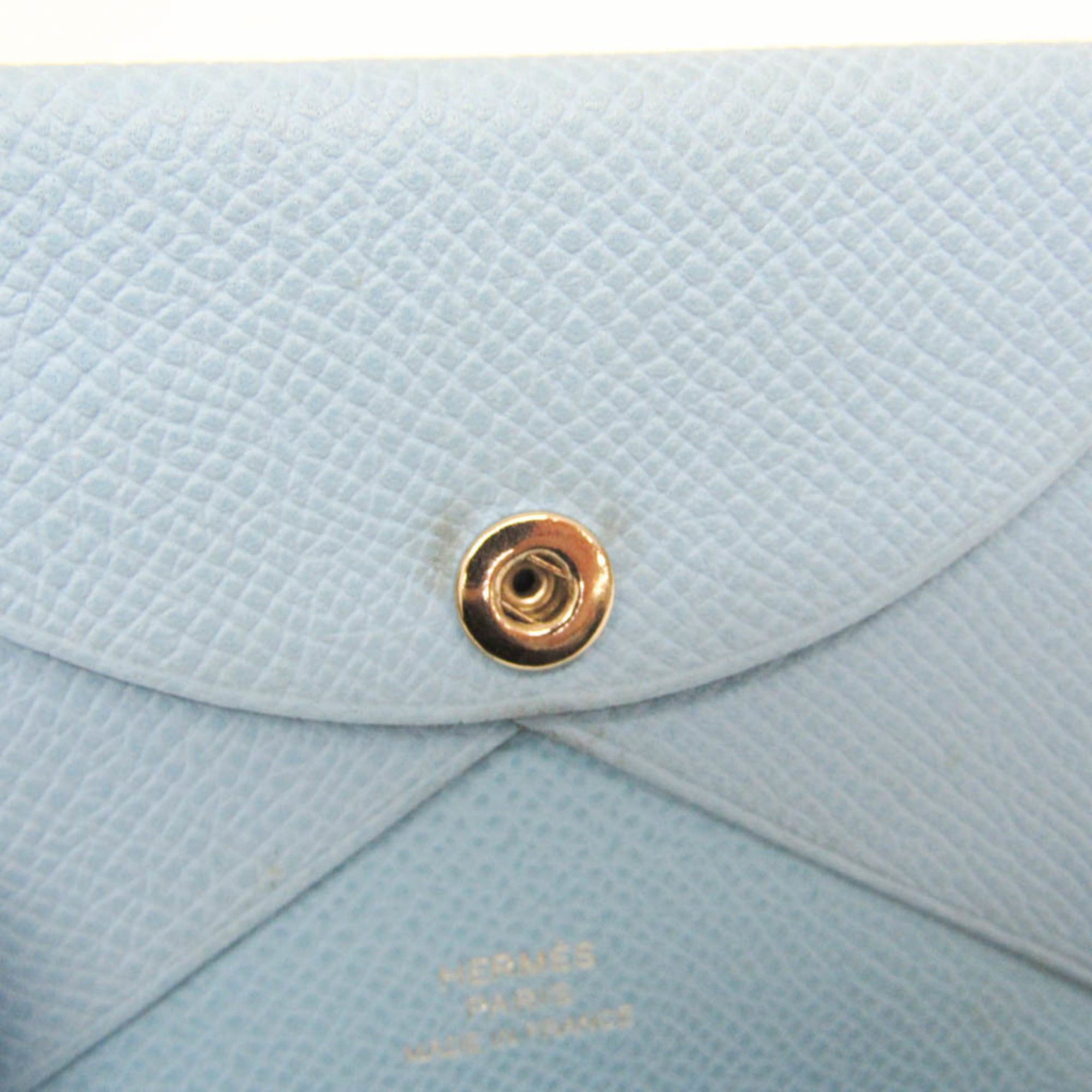 Hermes Hermes Calvi Duo Epsom Leather Card Case Light Blue Size ONE SIZE - 9 Thumbnail