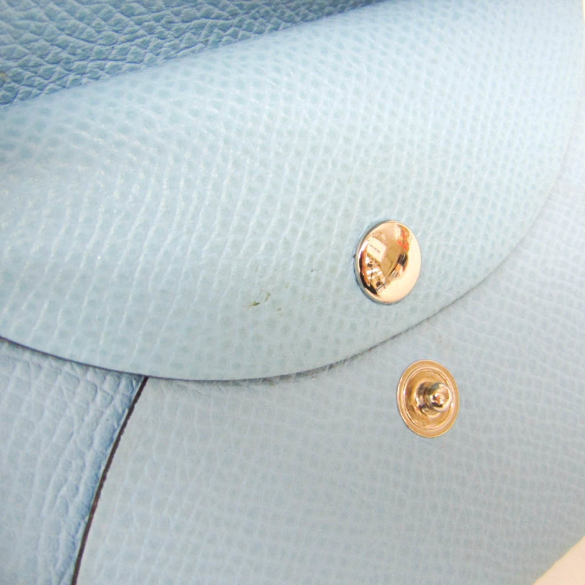 Hermes Hermes Calvi Duo Epsom Leather Card Case Light Blue Size ONE SIZE - 8 Thumbnail