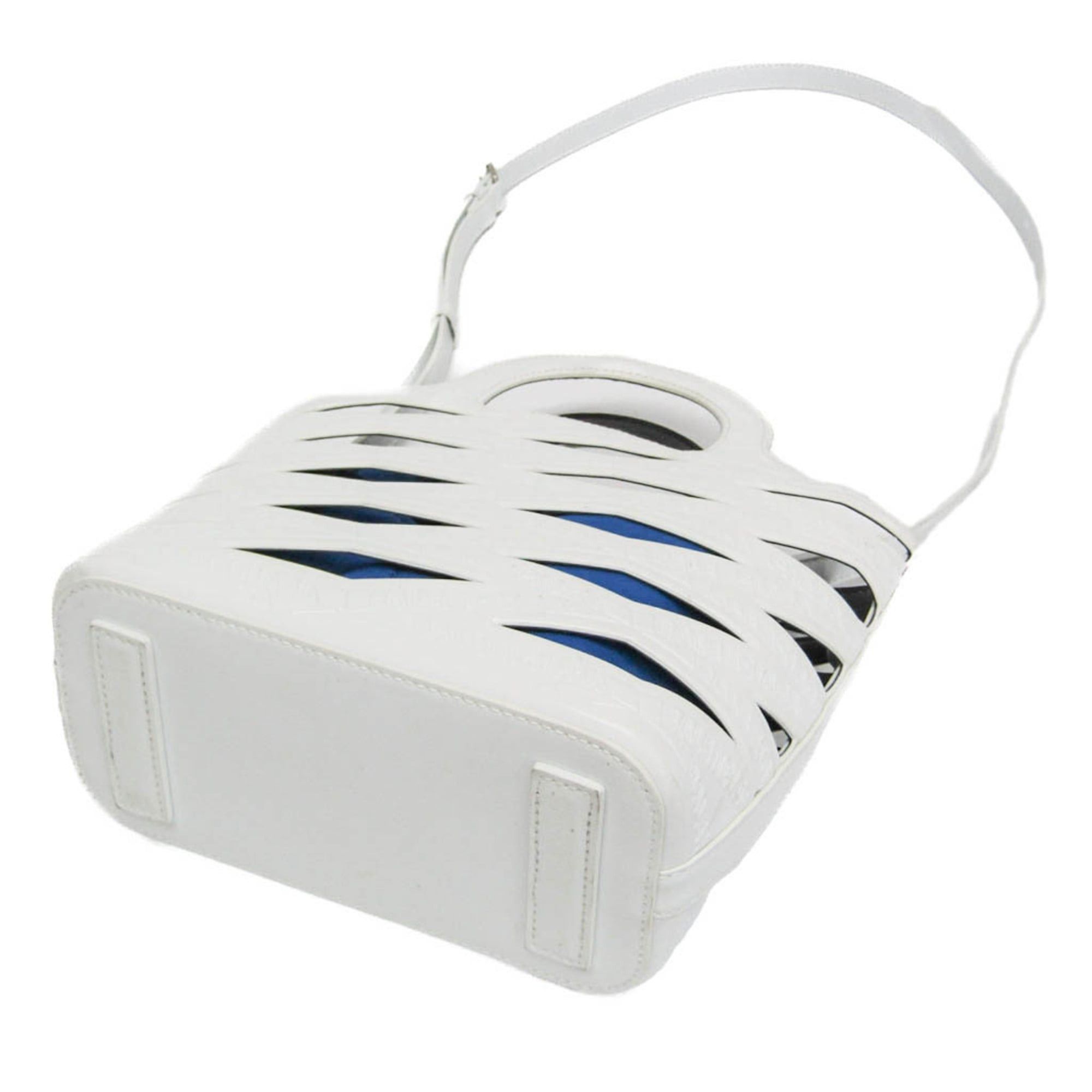 Balenciaga Balenciaga Neo Basket 630708 Women's Patent Leather,Nylon Handbag,Shoulder Bag Blue,White Size ONE SIZE - 3 Thumbnail