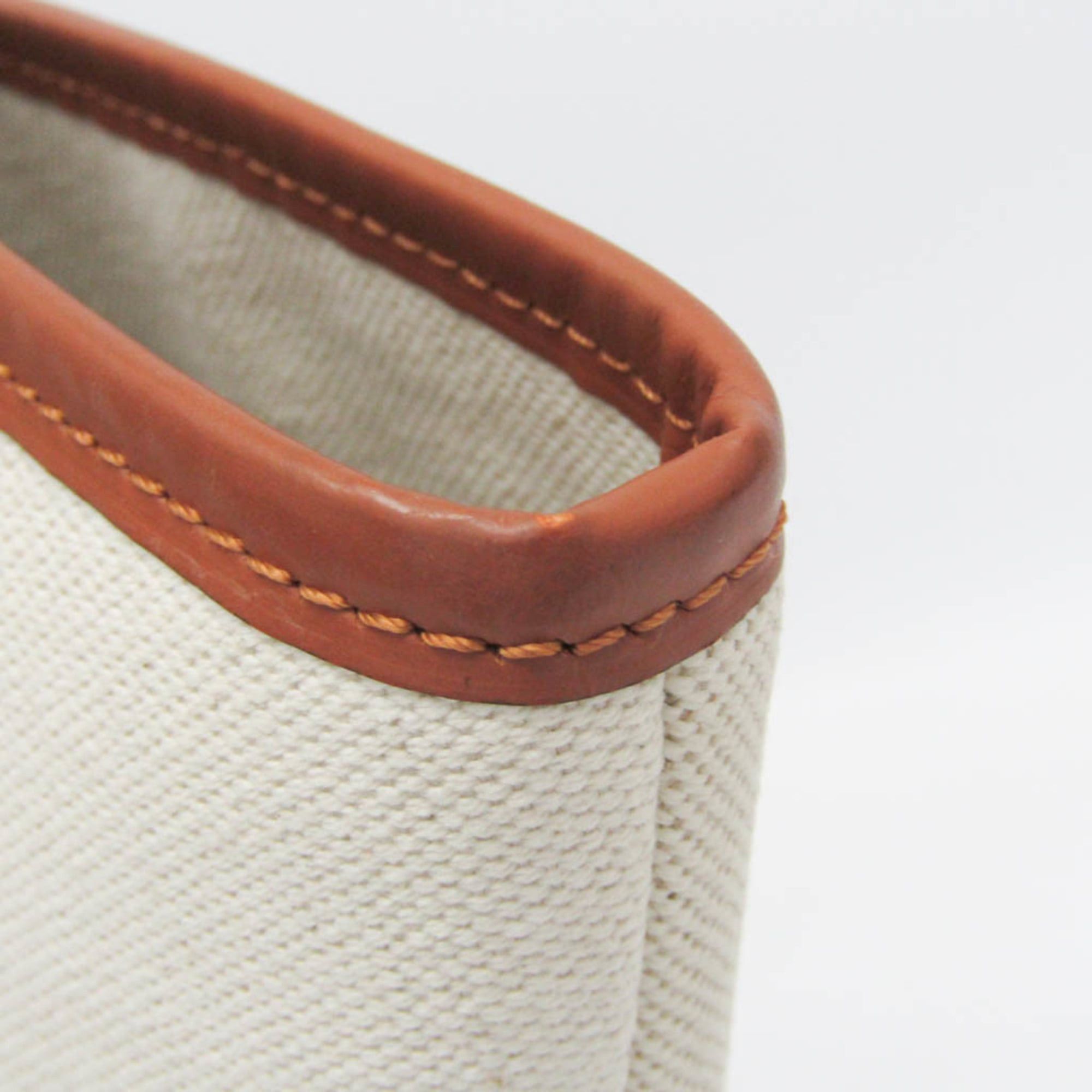 Other Moynat Women's Leather,Canvas Tote Bag Brown,Light Beige Size ONE SIZE - 8 Thumbnail
