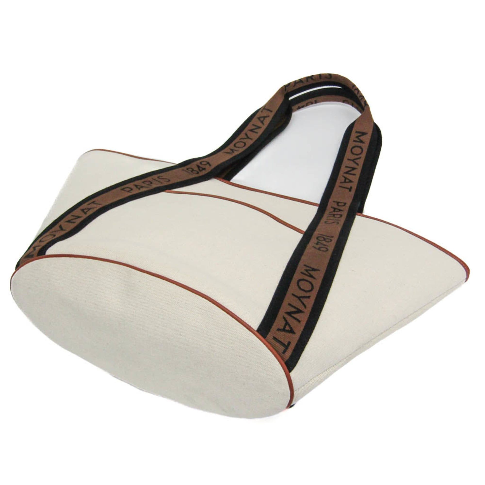Other Moynat Women's Leather,Canvas Tote Bag Brown,Light Beige Size ONE SIZE - 2 Thumbnail