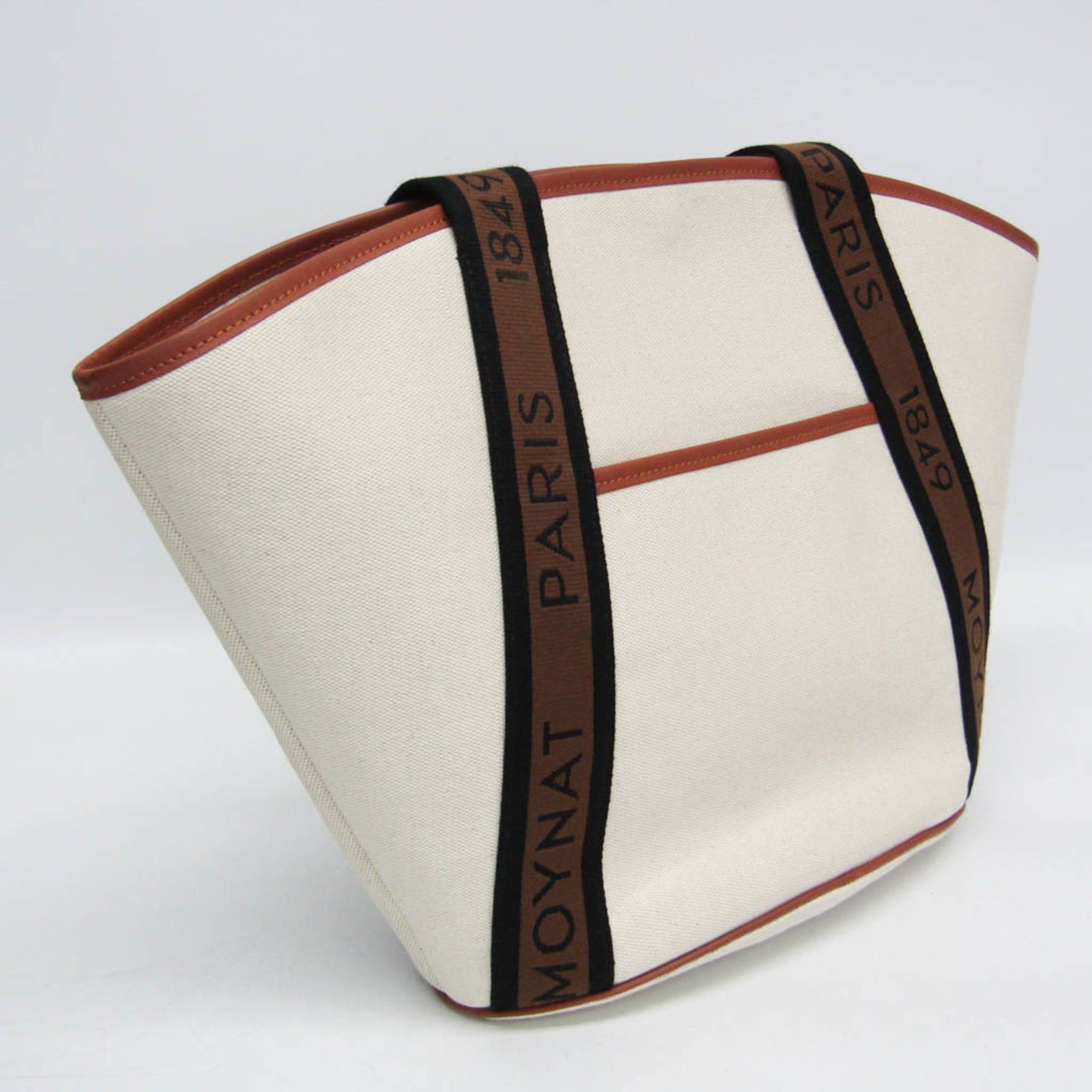 Other Moynat Women's Leather,Canvas Tote Bag Brown,Light Beige Size ONE SIZE - 9 Thumbnail