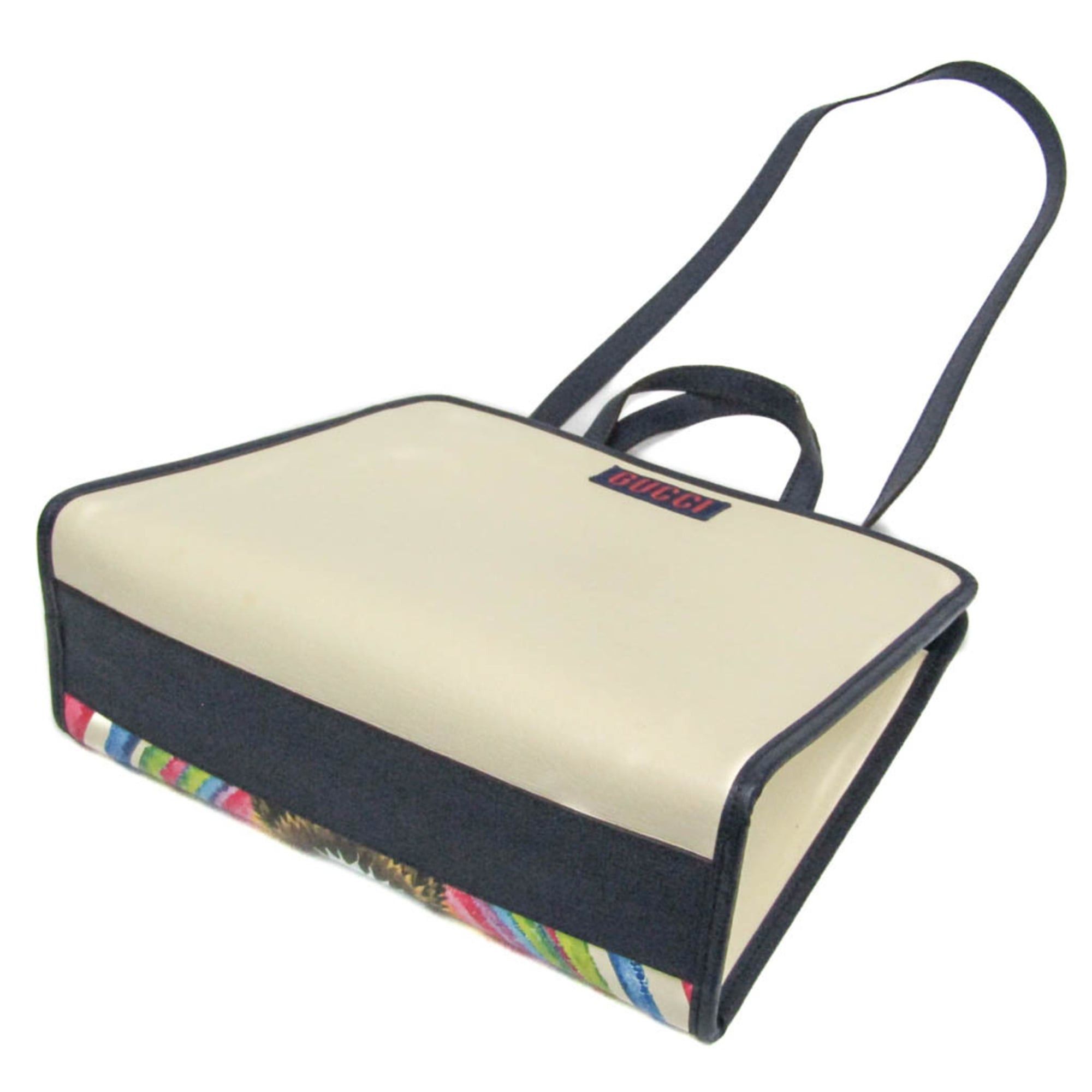 Gucci Children Cat 630542 Boys,Girls Coated Canvas,Leather Shoulder Bag,Tote Bag Cream,Multi-color,Navy