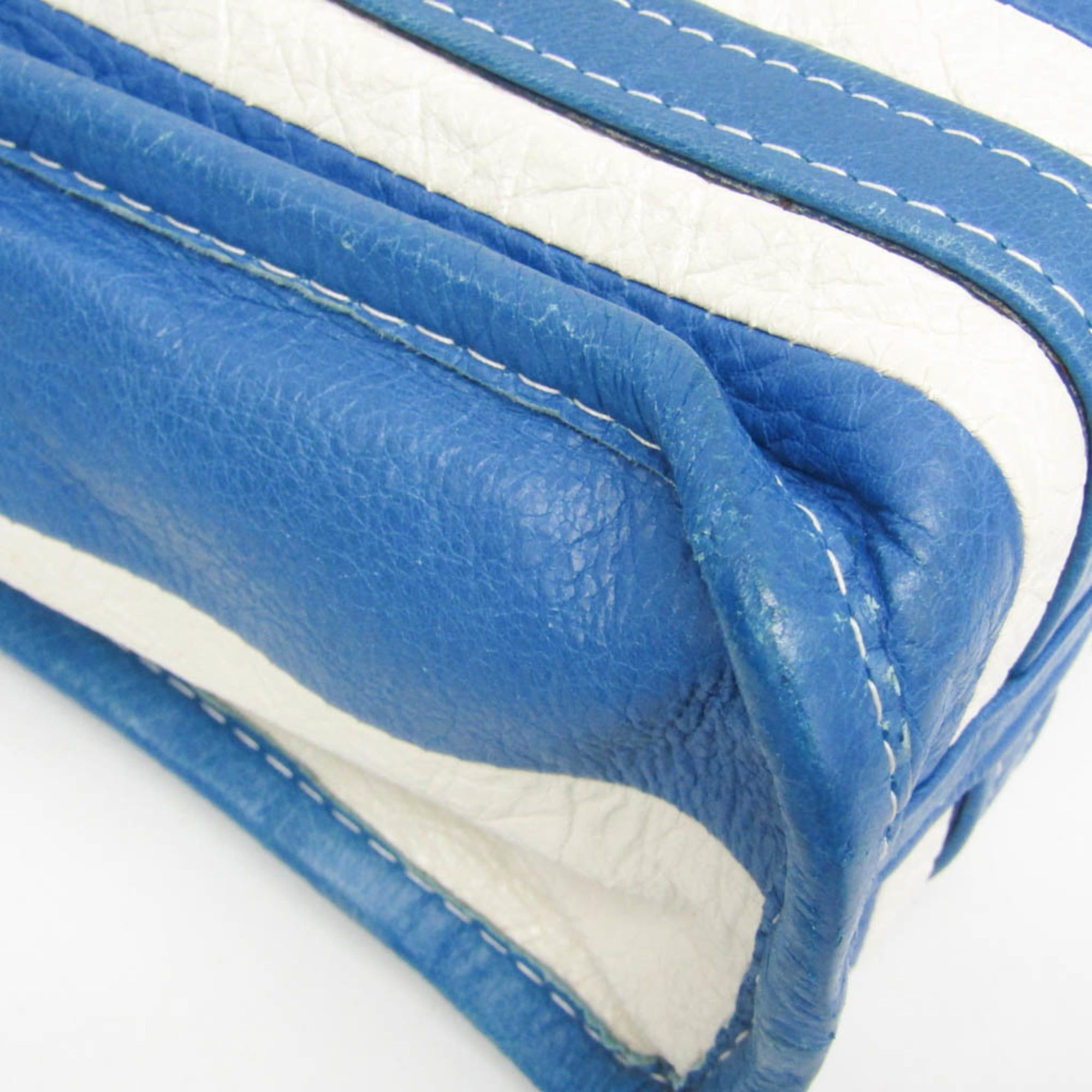 Balenciaga Balenciaga Bazar Shopper XS 452458 Women's Leather Shoulder Bag,Tote Bag Blue,White Size ONE SIZE - 4 Thumbnail