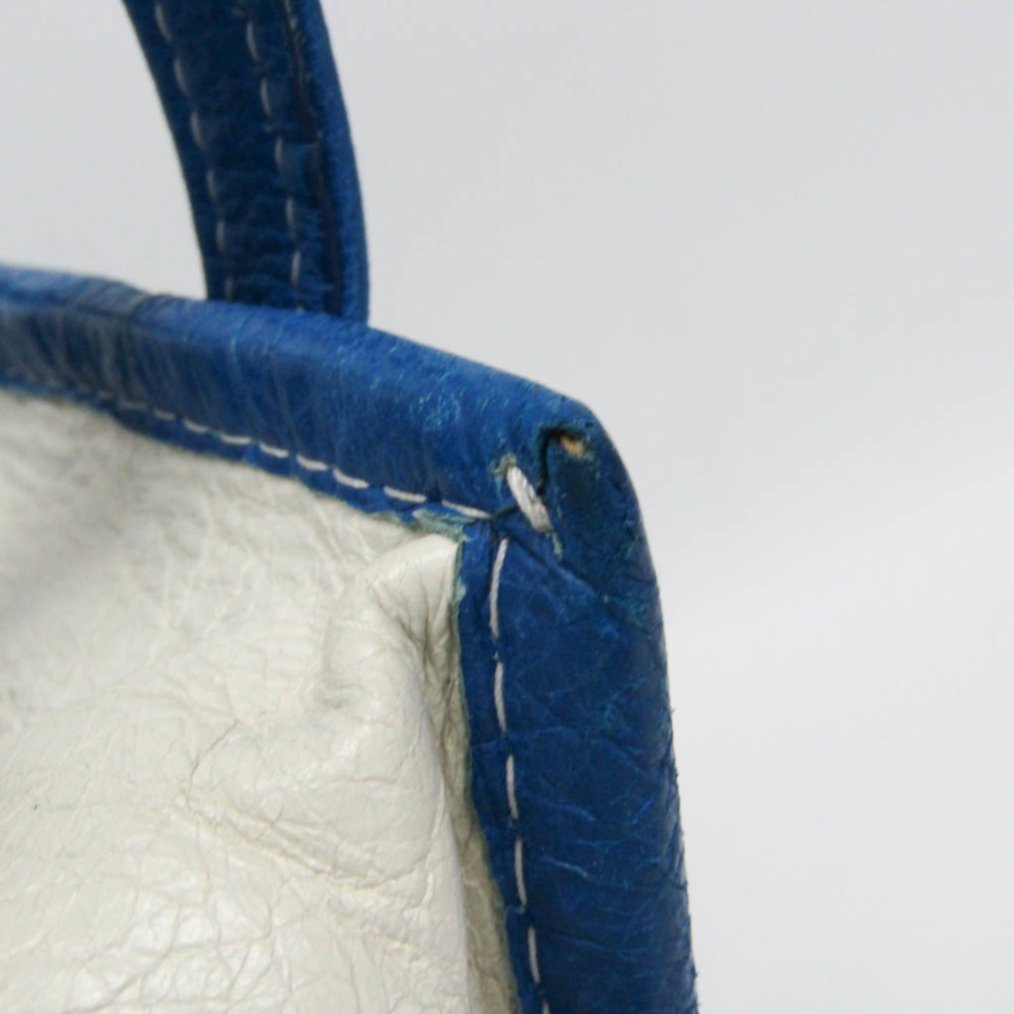 Balenciaga Balenciaga Bazar Shopper XS 452458 Women's Leather Shoulder Bag,Tote Bag Blue,White Size ONE SIZE - 9 Thumbnail
